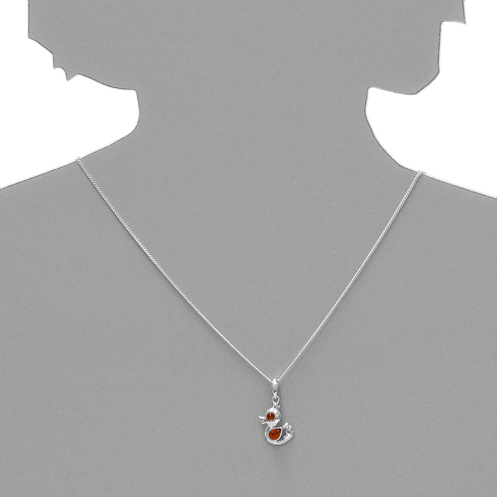 OSTSEE-SCHMUCK Kette mit Anhänger »- Entchen - Silber 925/000 - Bernstein«