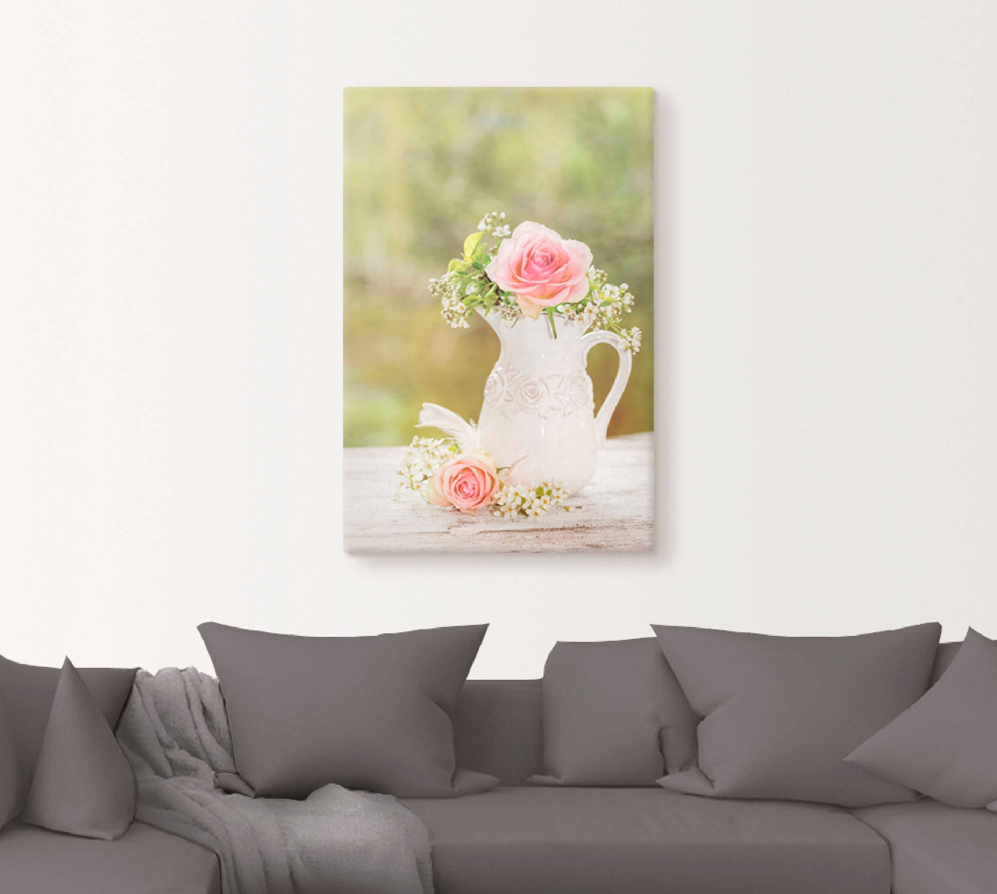 Artland Wandbild »Vintage Rosen in Vase«, Blumen, (1 St.), als Alubild, Outdoorbild, Leinwandbild, Poster in verschied. Größen