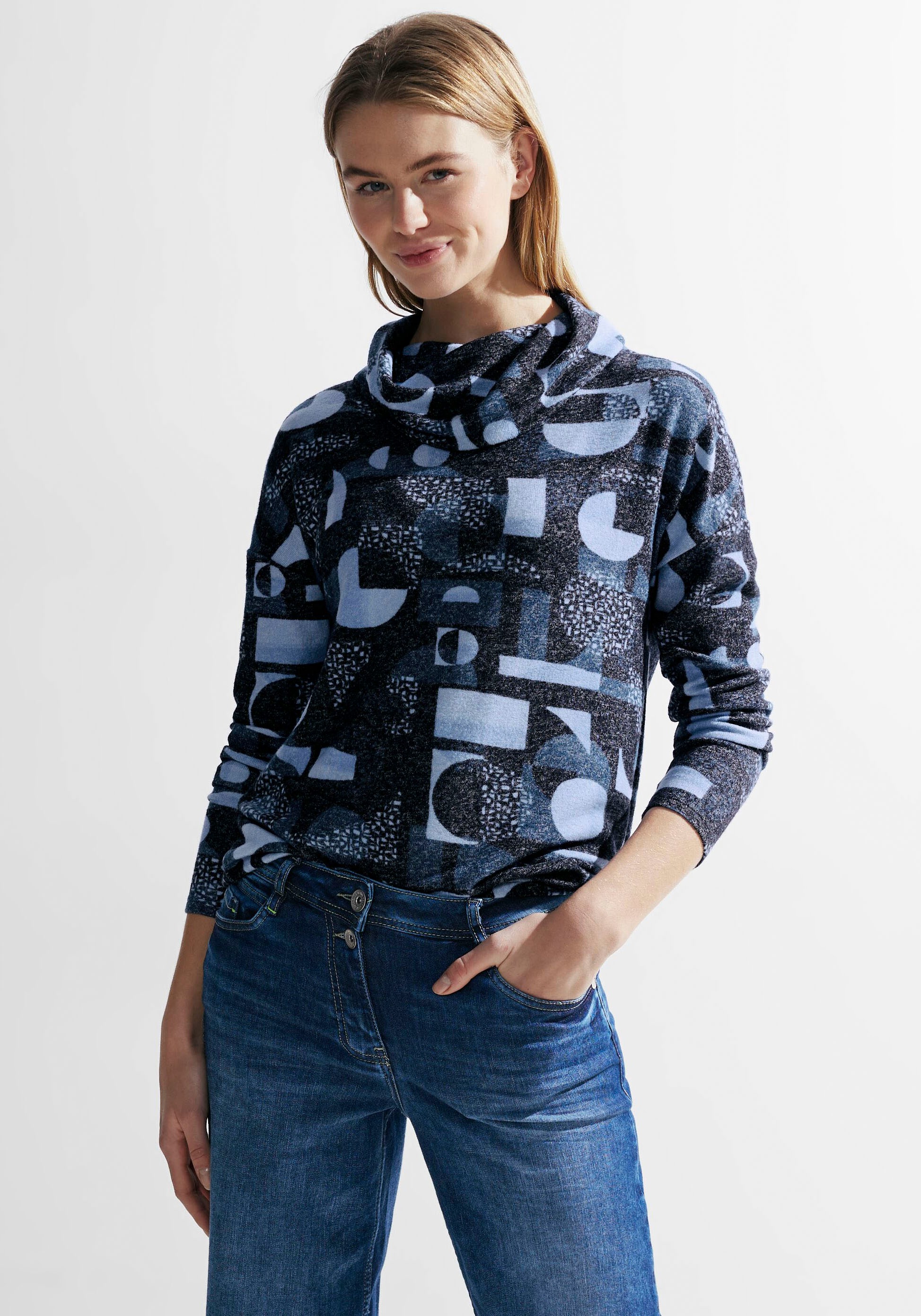 Cecil Langarmshirt, mit geometrischem Muster bei ♕ | Shirts