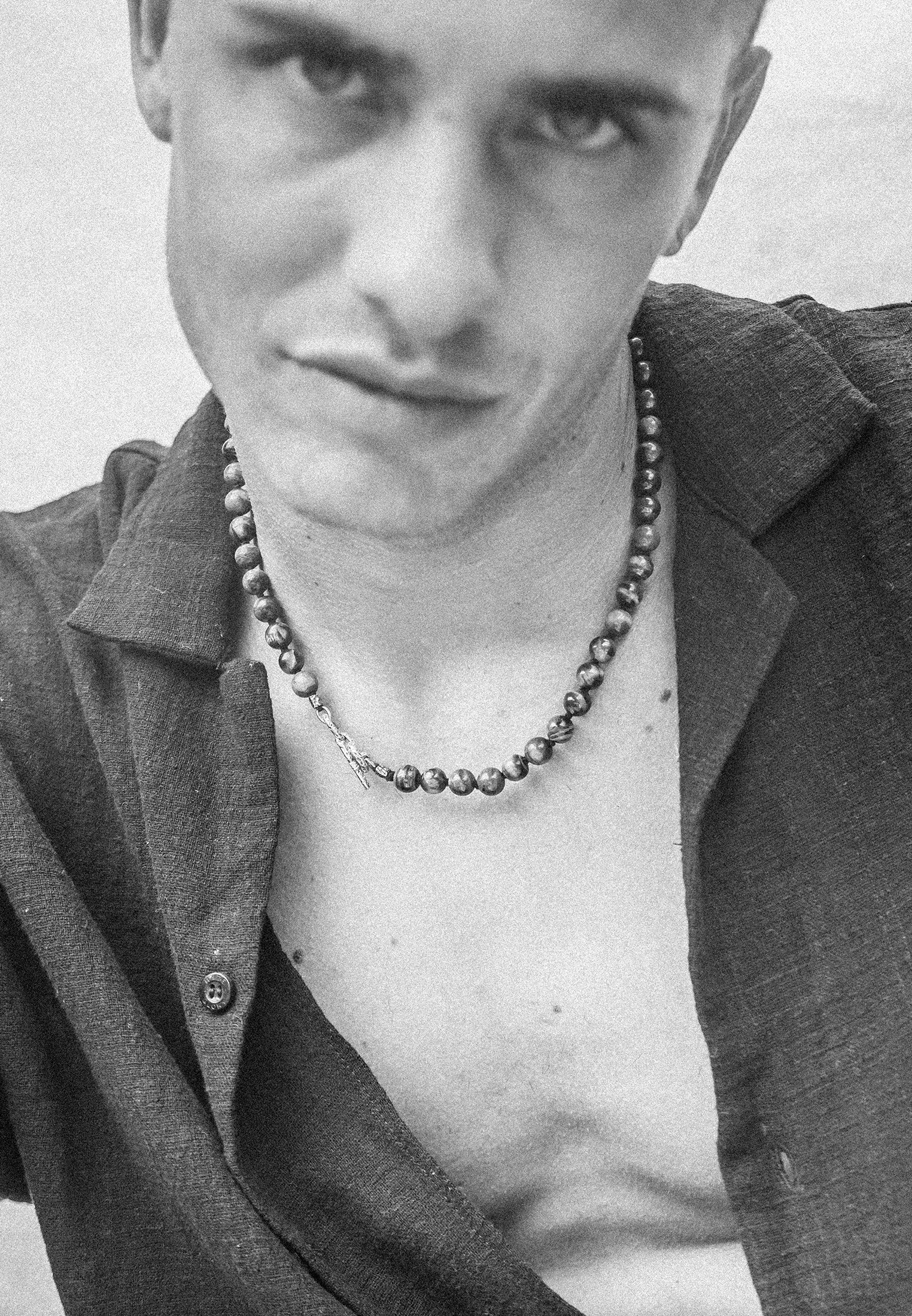 HAZE & GLORY Silberkette »Halskette Tigerauge Perlenkette T-Bone Verschluß 925 Silber«