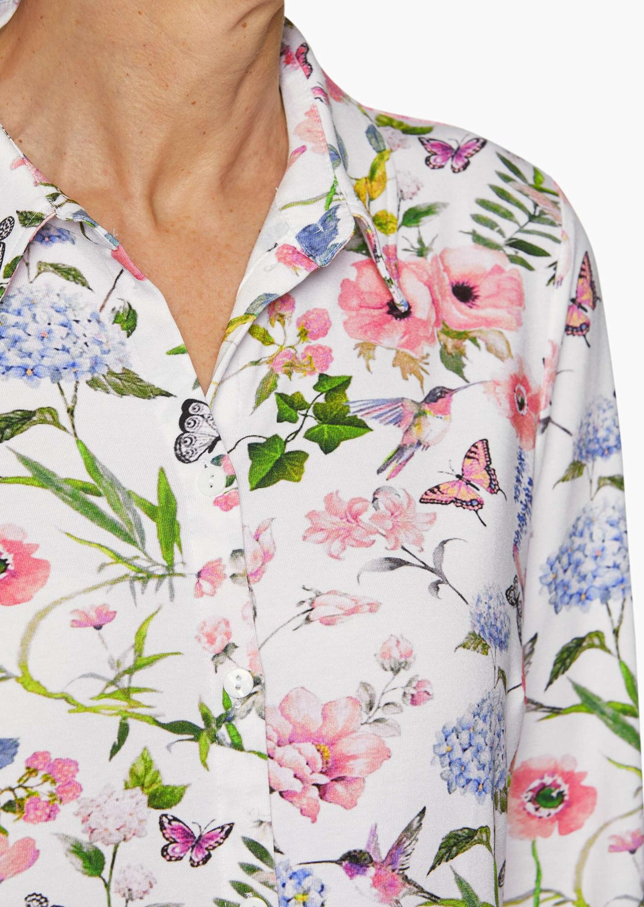 GOLDNER Hemdbluse »Kurzgröße Ausdrucksstarke Jerseybluse mit Stretchanteil«