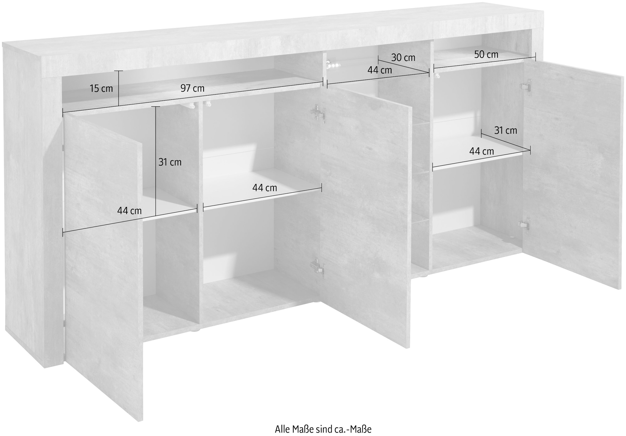 borchardt Möbel Highboard »Santa Fe«, Breite 200 cm auf Raten bestellen