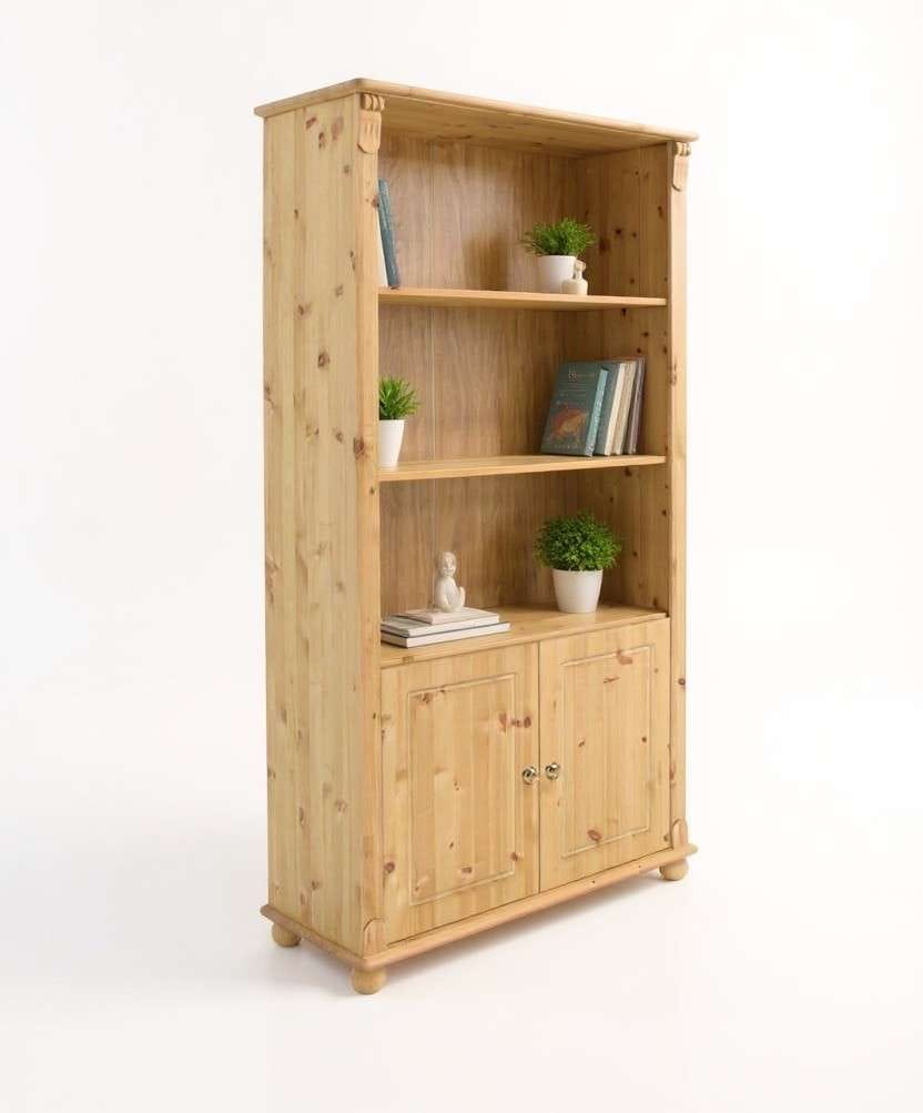OTTO home Regal »Tessin, Standregal, Bücherregal,« aus massiver Kiefer, Breite 90 cm, Höhe 181 cm, mit Türen