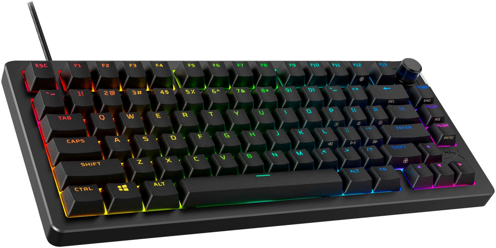 HyperX Gaming-Tastatur »Alloy Rise 75«, (Profil-Speicher-Fn-Tasten-Gaming-Modus-verstellbare Füße)