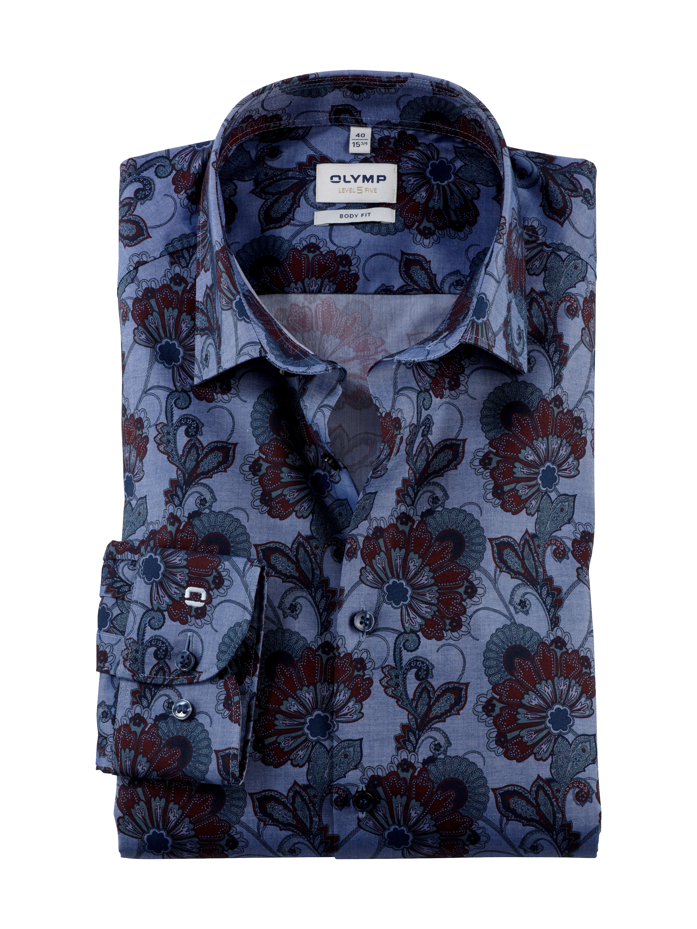 OLYMP Langarmhemd »Level Five body fit« mit modischem Print, Langarm