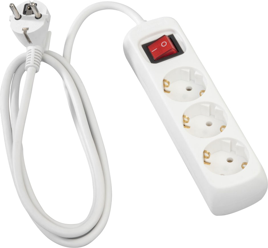 Steckdosenleiste »Mehrfachsteckdose, 3-fach, Steckerleiste mit Schalter, 3 m Kabel,...