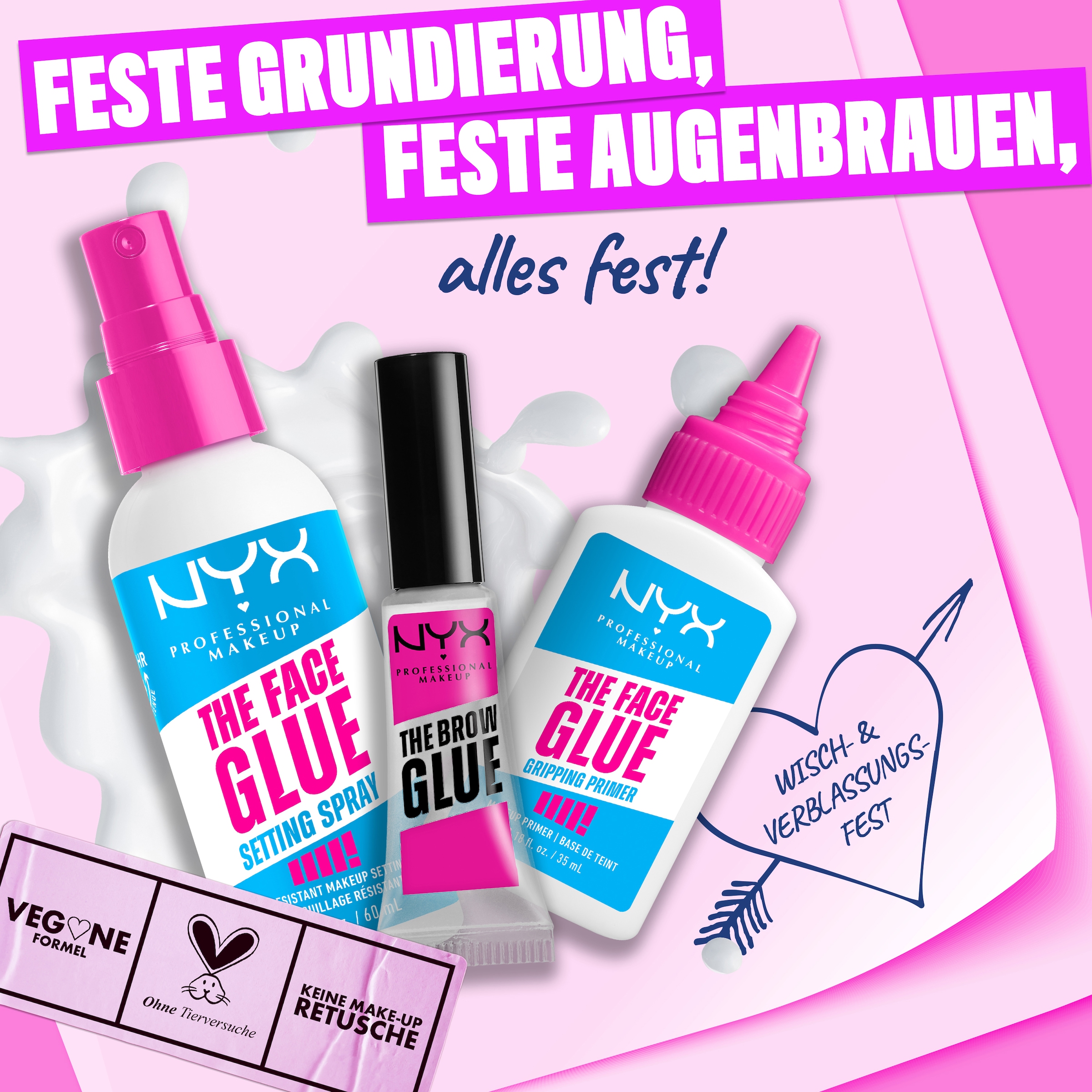 NYX PROFESSIONAL MAKEUP Fixierspray »The Face Glue Setting Spray« Sorgt für langanhaltendes Make-up und eine gesunde Haut.