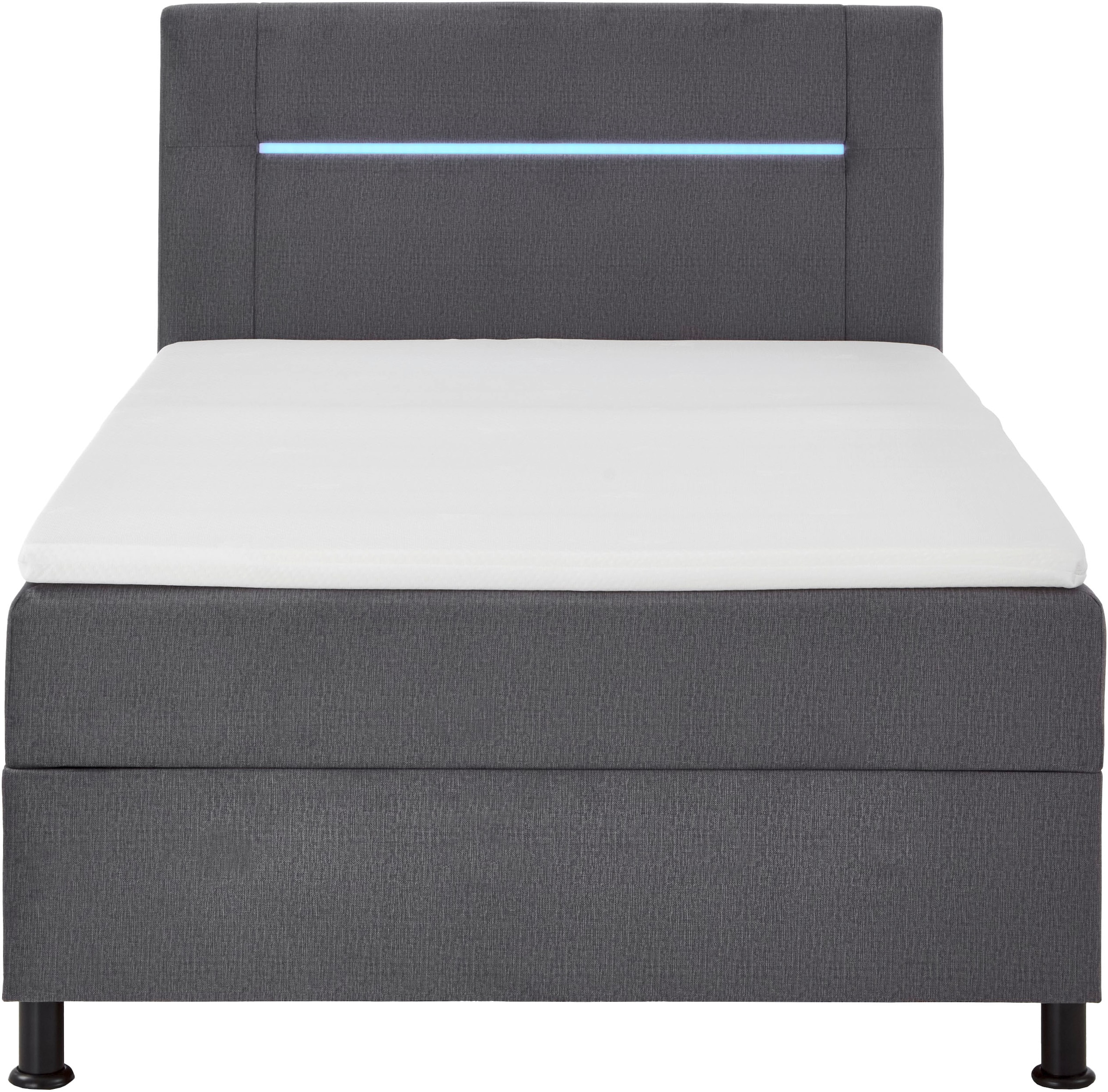 INOSIGN Boxbett »Escalon LED mit Bettkasten, inkl. Topper, LED-Lichtleiste im Kopfteil«, erhältlich in den Breiten 120x200cm und 180x200cm