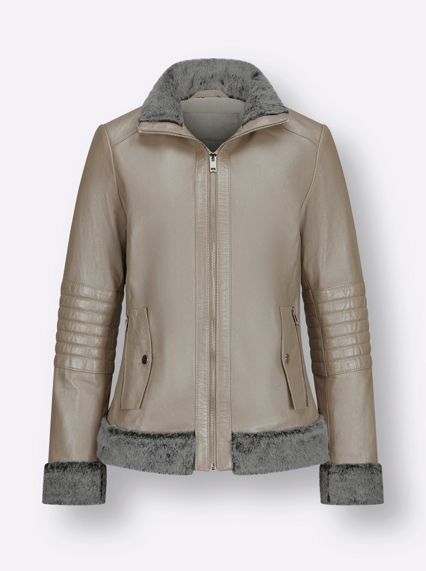Mainpol Lederjacke, ohne Kapuze