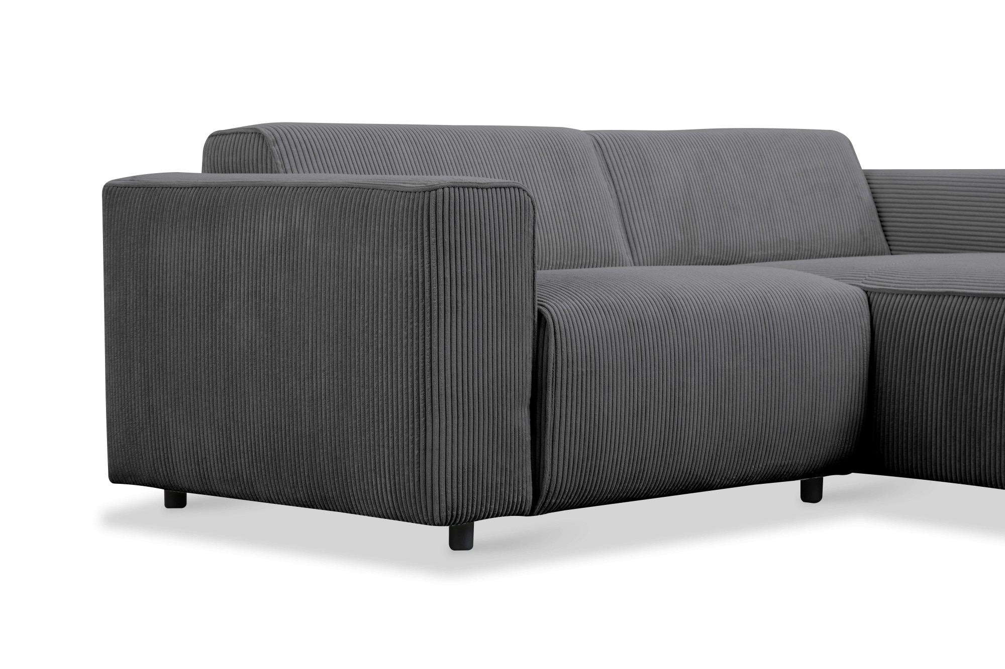 andas Ecksofa »Noord mit Kedernaht, Breite 234 cm«, Cord, Struktur, Webstoff, mit Wellenunterfederung, Massivholzrahmen