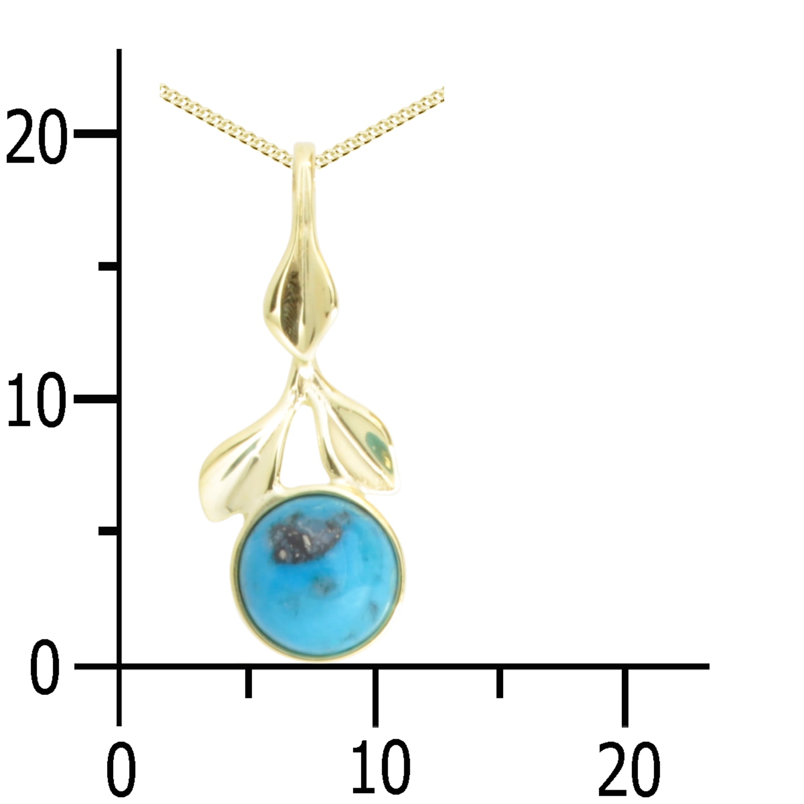 OSTSEE-SCHMUCK Kette und Anhänger Set »- Blüte - Gold 333/000 - Türkis« ()