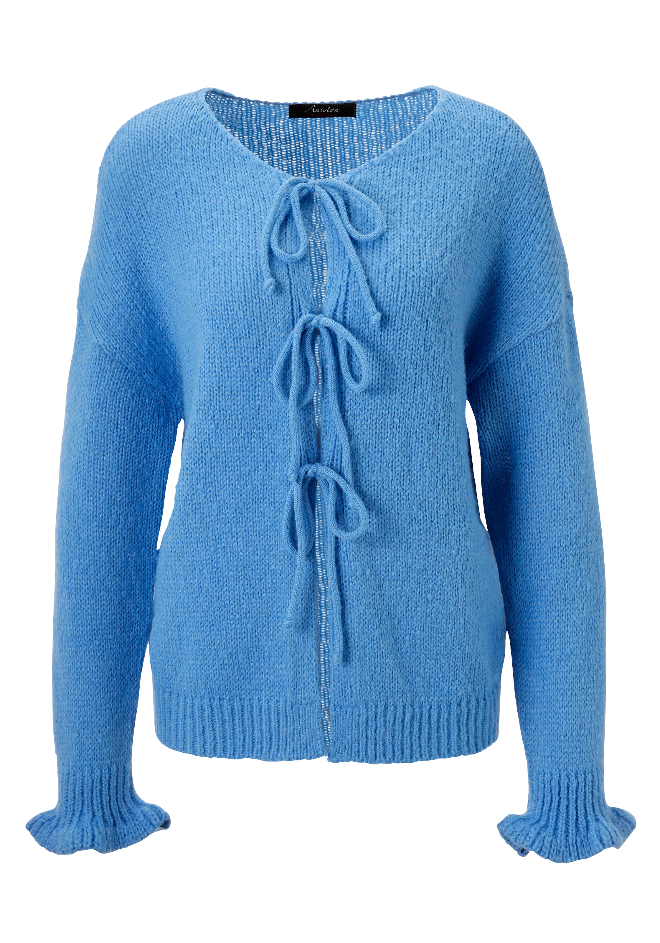 Aniston CASUAL Strickjacke, mit trendigen Bindebändern zu schließen - NEUE KOLLEKTION