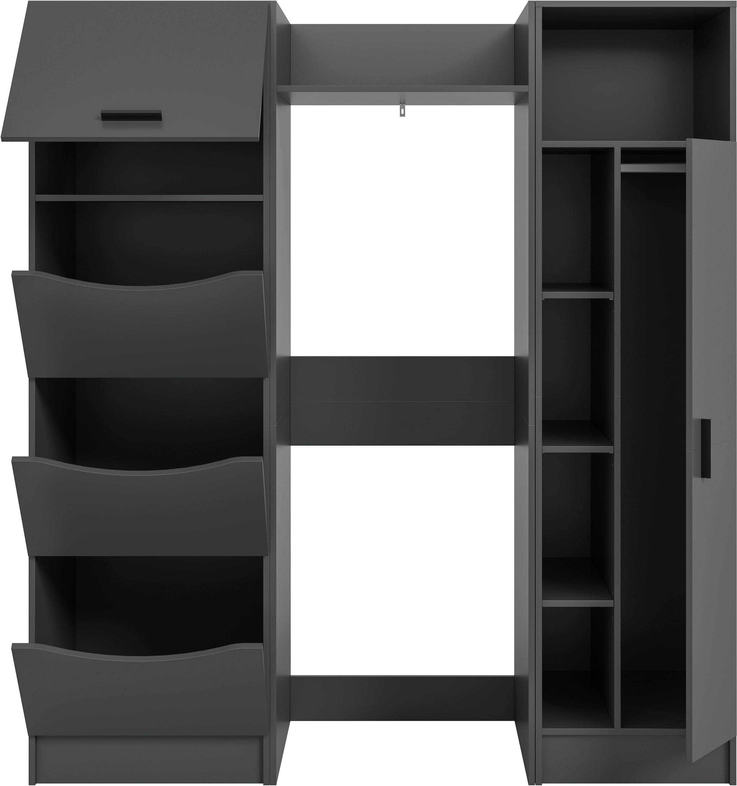 welltime Badmöbel-Set »FALAS, TOPSELLER!, 3-teilig, Hauswirtschaftsraum Set, Breite 176 cm« Set, 1x Wäscheschrank, 1x Waschmaschinenumbauschrank, 1x Mehrzweckschrank, 3 Stk. tlg.