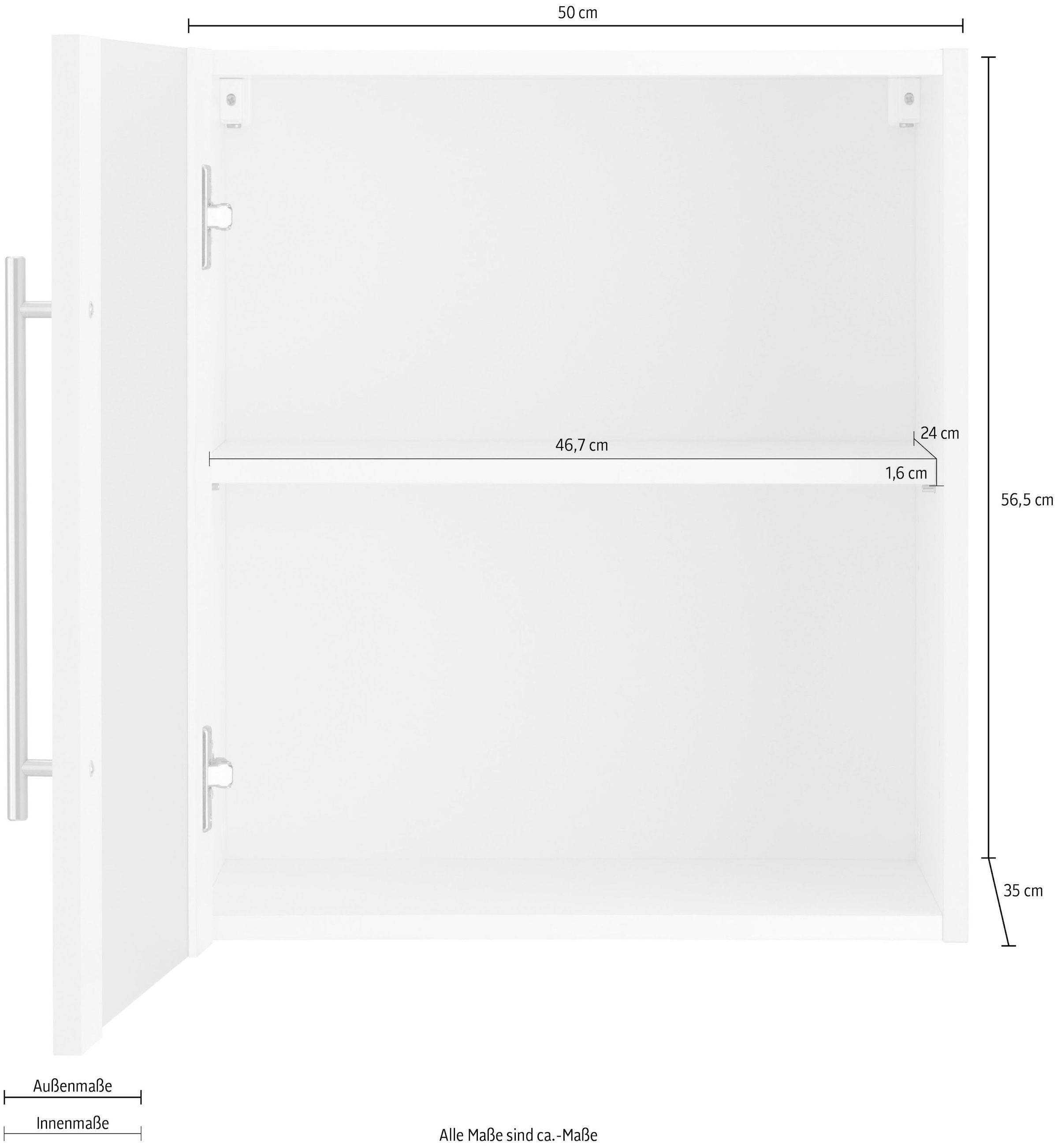 wiho Küchen Glashängeschrank »Unna«, Front mit Glaseinsatz