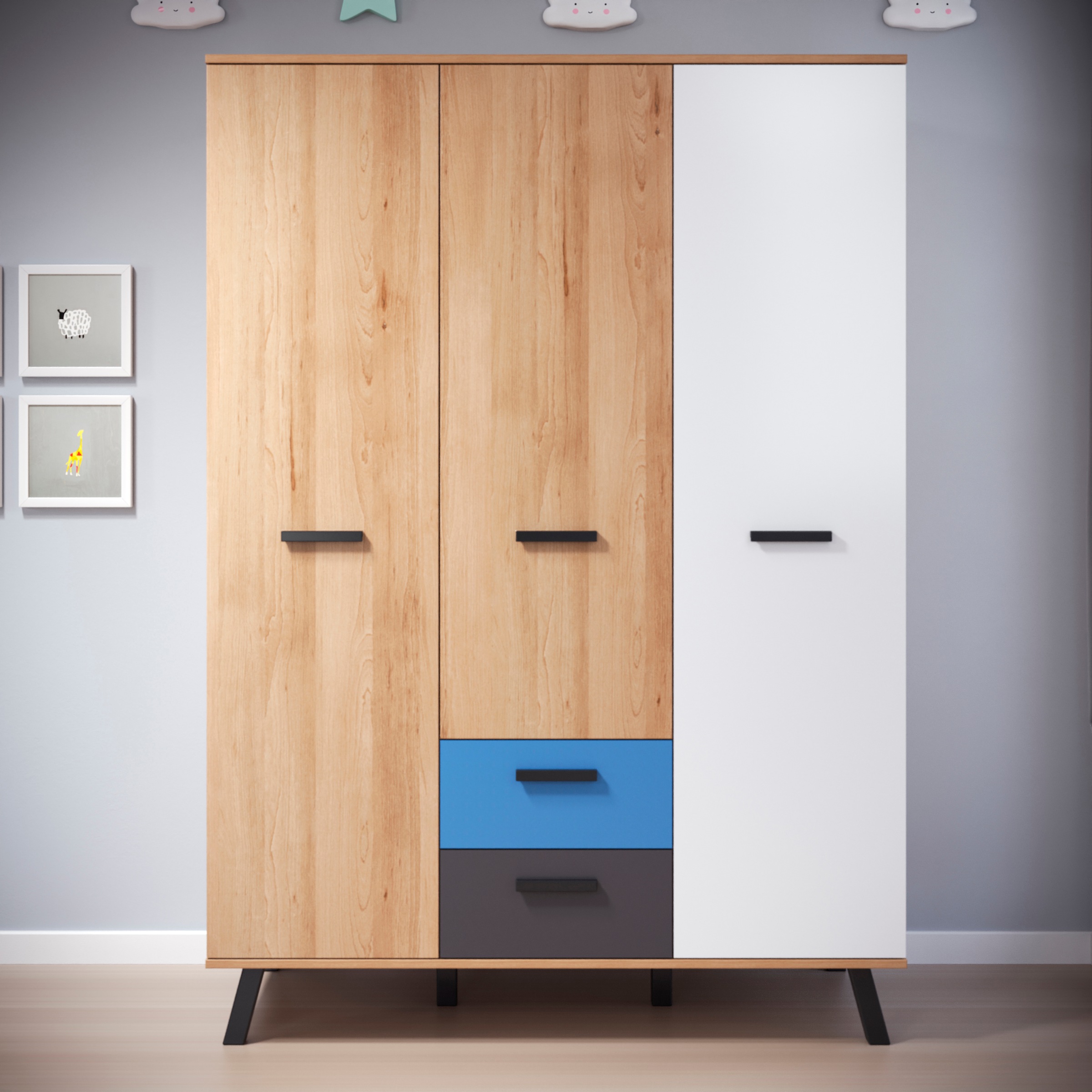 trendteam Babymöbel-Set »Mats«, (Set, 3 tlg., Bett, Wickelkommode, Schrank)