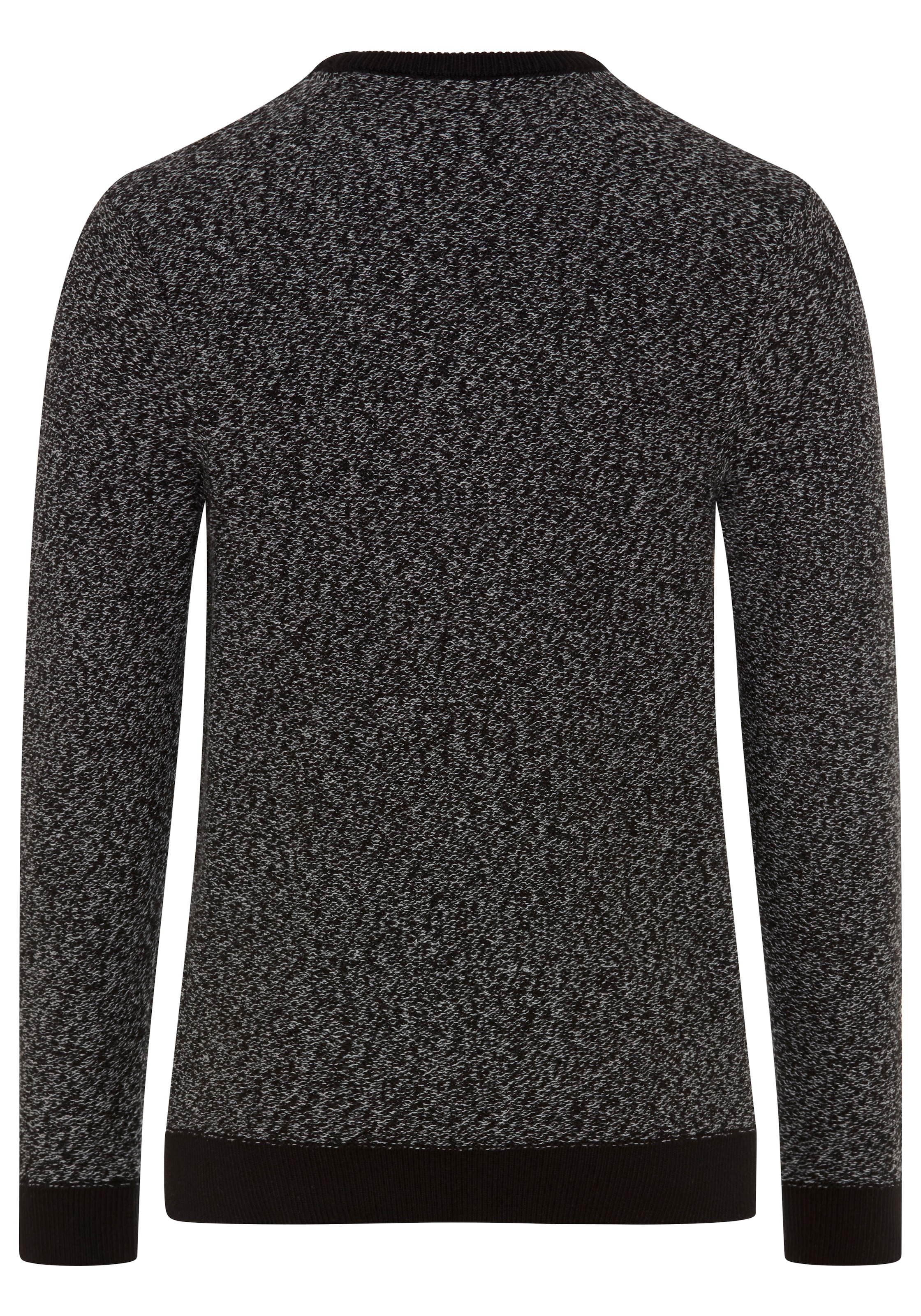 Man's World Rundhalspullover »Neue Kollektion! Highlight Strukturqualität« mit Rippbündchen am Ausschnitt, Strickmaterial, melierte Optik
