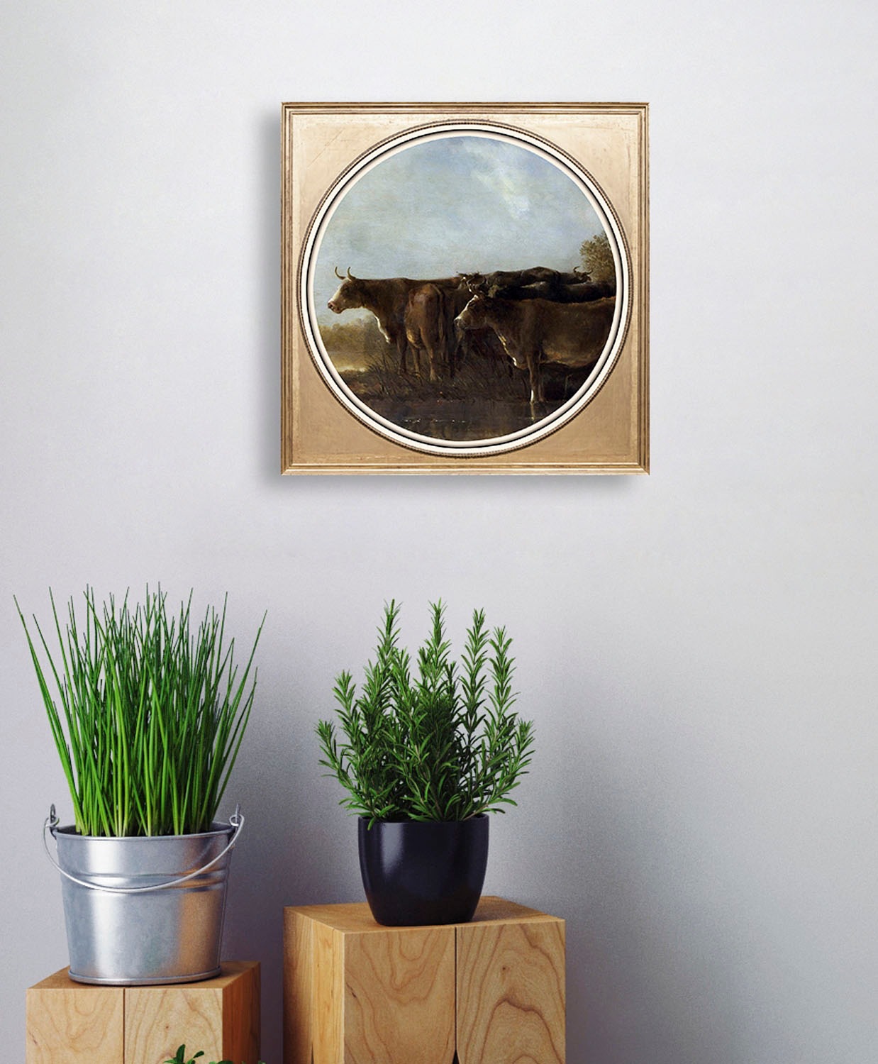 queence Acrylglasbild »Kühe«, Kuh-Kuhbilder-Kunst-Gemälde-Wiesen & Bäume, Fine Art-Print in Galeriequalität