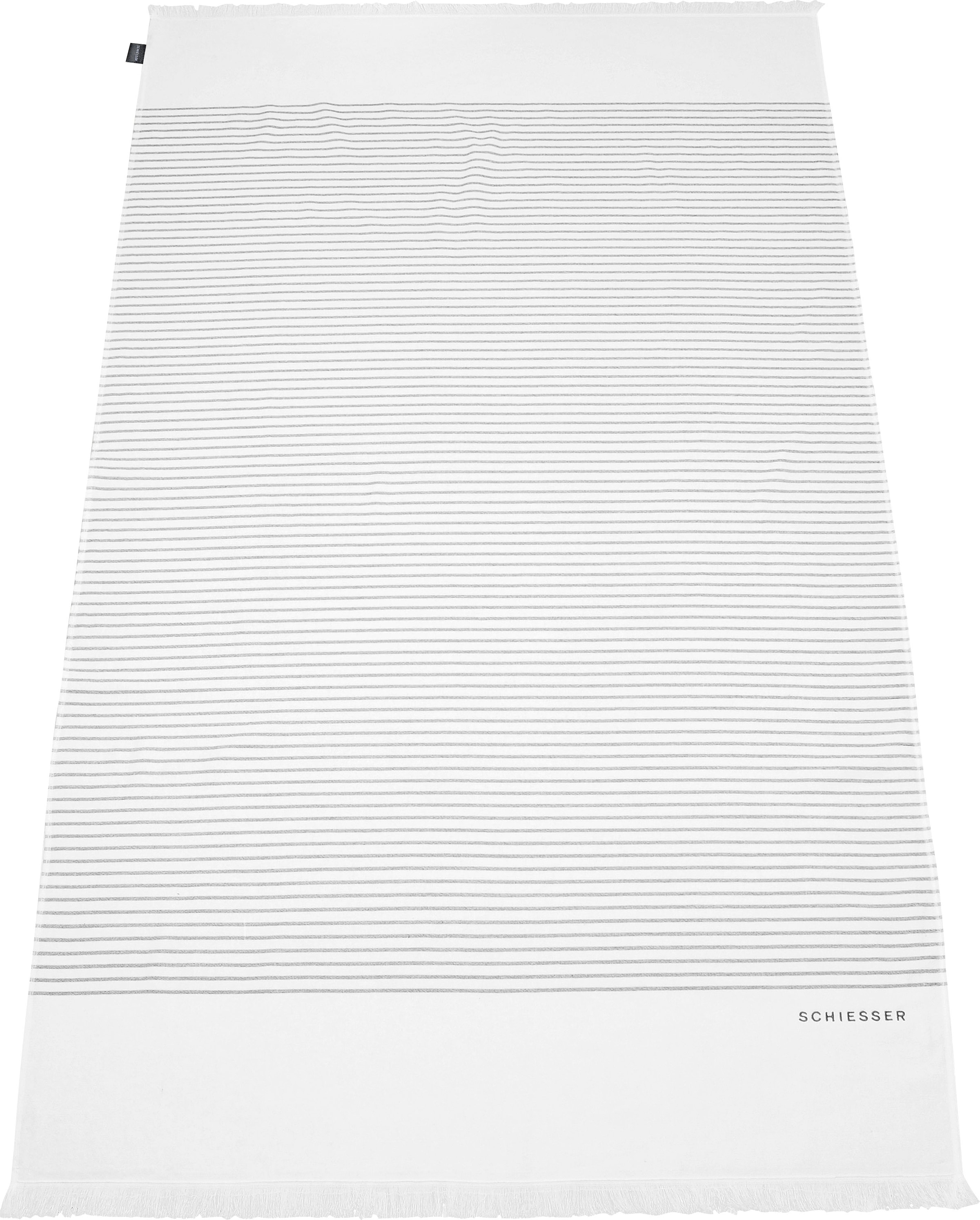 Schiesser Hamamtücher »Rom«, (1 St.), 100 x180 cm, gesteift, mit Fransen, ideal  als Strandtuch bei ♕