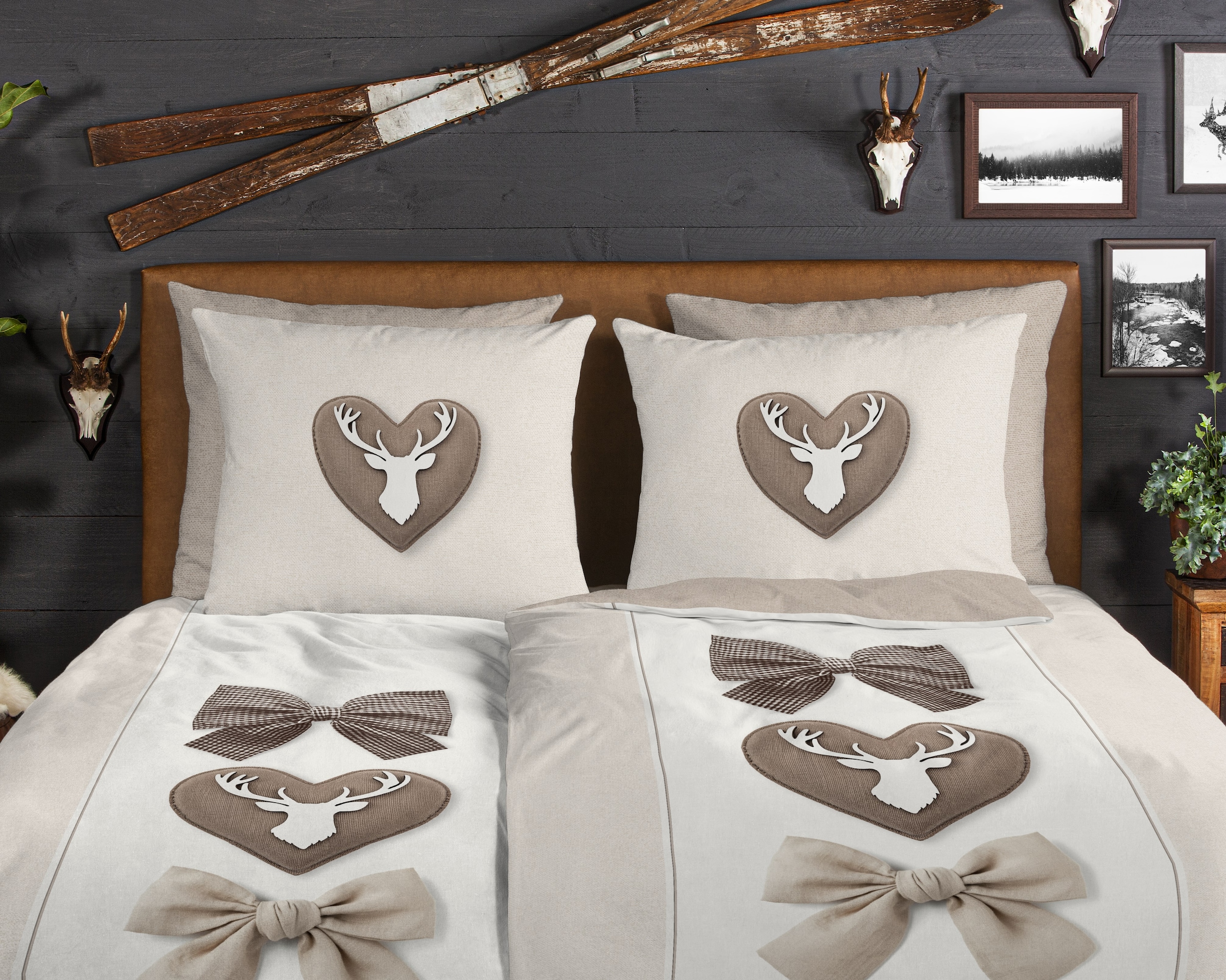 good morning Wendebettwäsche »Siff« 2 Stk. tlg. Flanell, Biber, Winter, Warm, Reißverschluss, Wende, ländlicher Stil