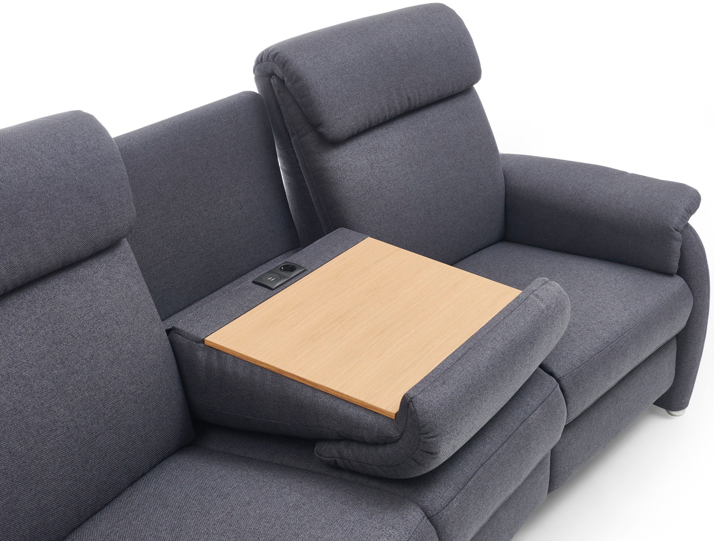 Home affaire 3-Sitzer »Turin  mit Steckdose und USB-Port auch in Easy care-Bezug« 2 x vollmotorische  Relaxfunktion, herunterklappbarer Tisch,