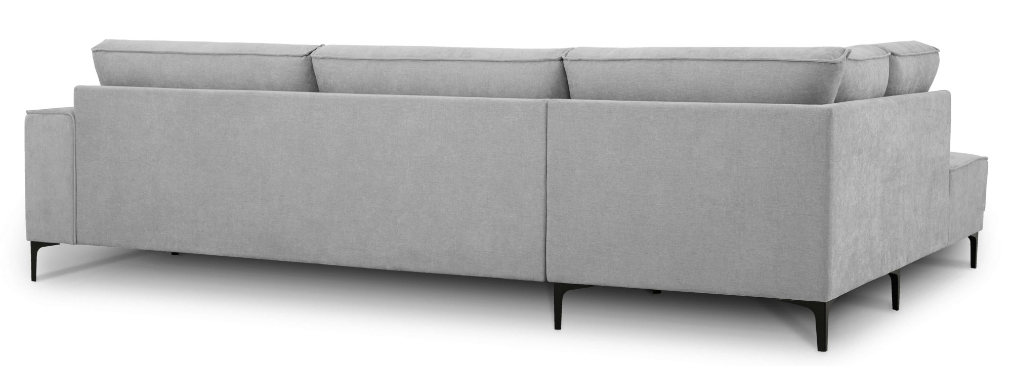 Places of Style Ecksofa »Polsterecke Oland, Struktur, Flachgewebe, Luxus-Microfaser, Boucle«, L-Form, 289 cm, Wellenunterfederung, Skandi-Design, Metallfüße