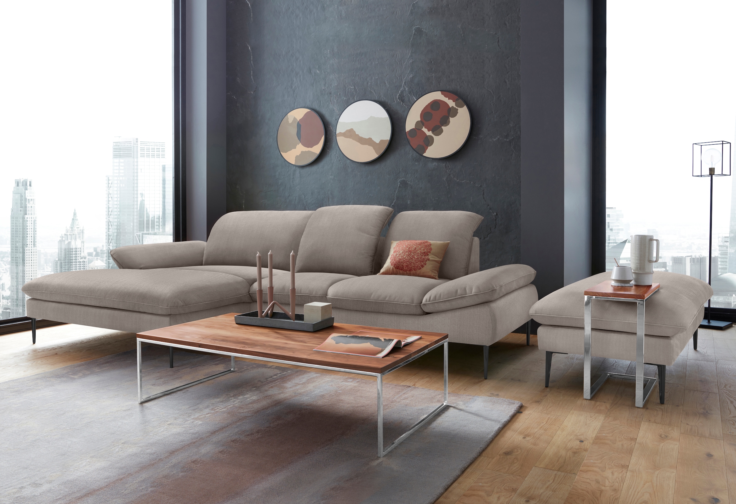 W.SCHILLIG Hocker »enjoy&MORE« Füße schwarz pulverbeschichtet, Breite 151 cm