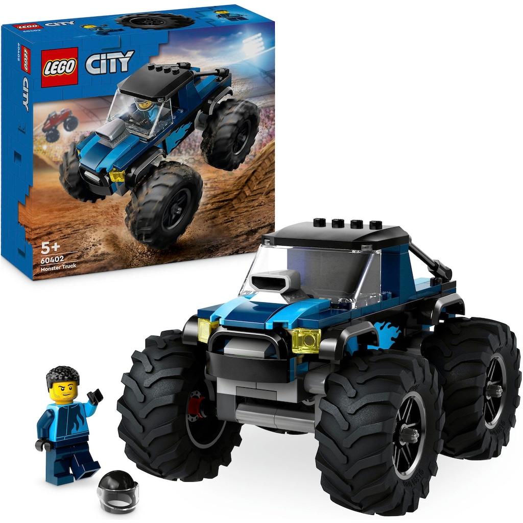 LEGO® Konstruktionsspielsteine »Blauer Monstertruck (60402), LEGO City«, (148 St.), Made in Europe