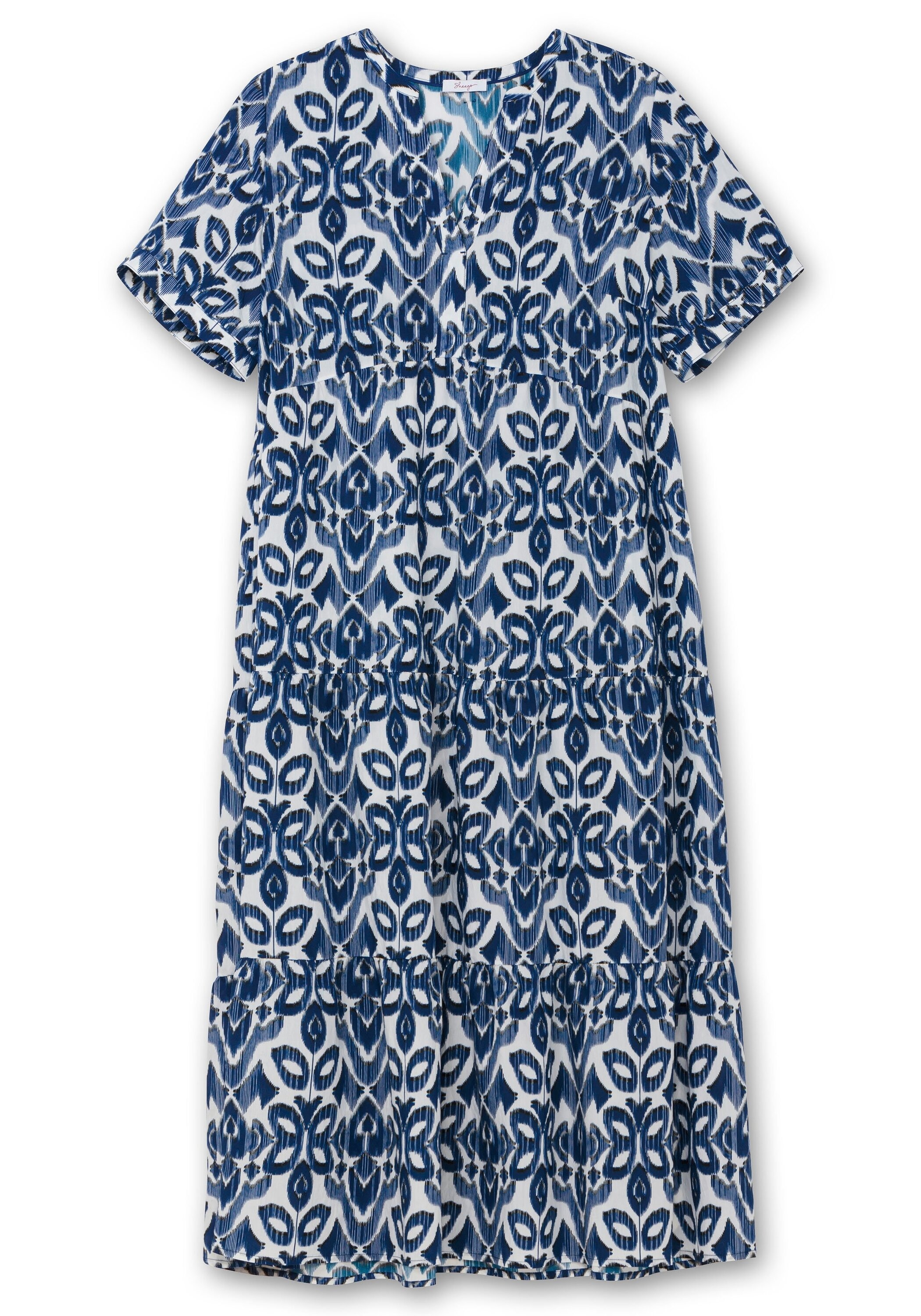 Sheego Sommerkleid »Maxikleid mit Ornamentdruck und Stufenrock«