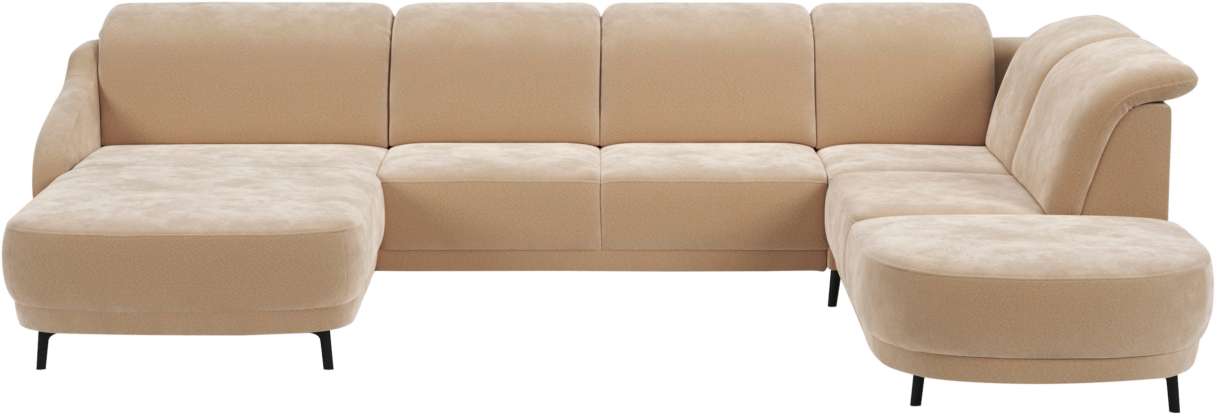 sit&more Wohnlandschaft »Blues U-Form« inkl. Kopfteilverstellung, wahlweise mit Klapptisch und USB