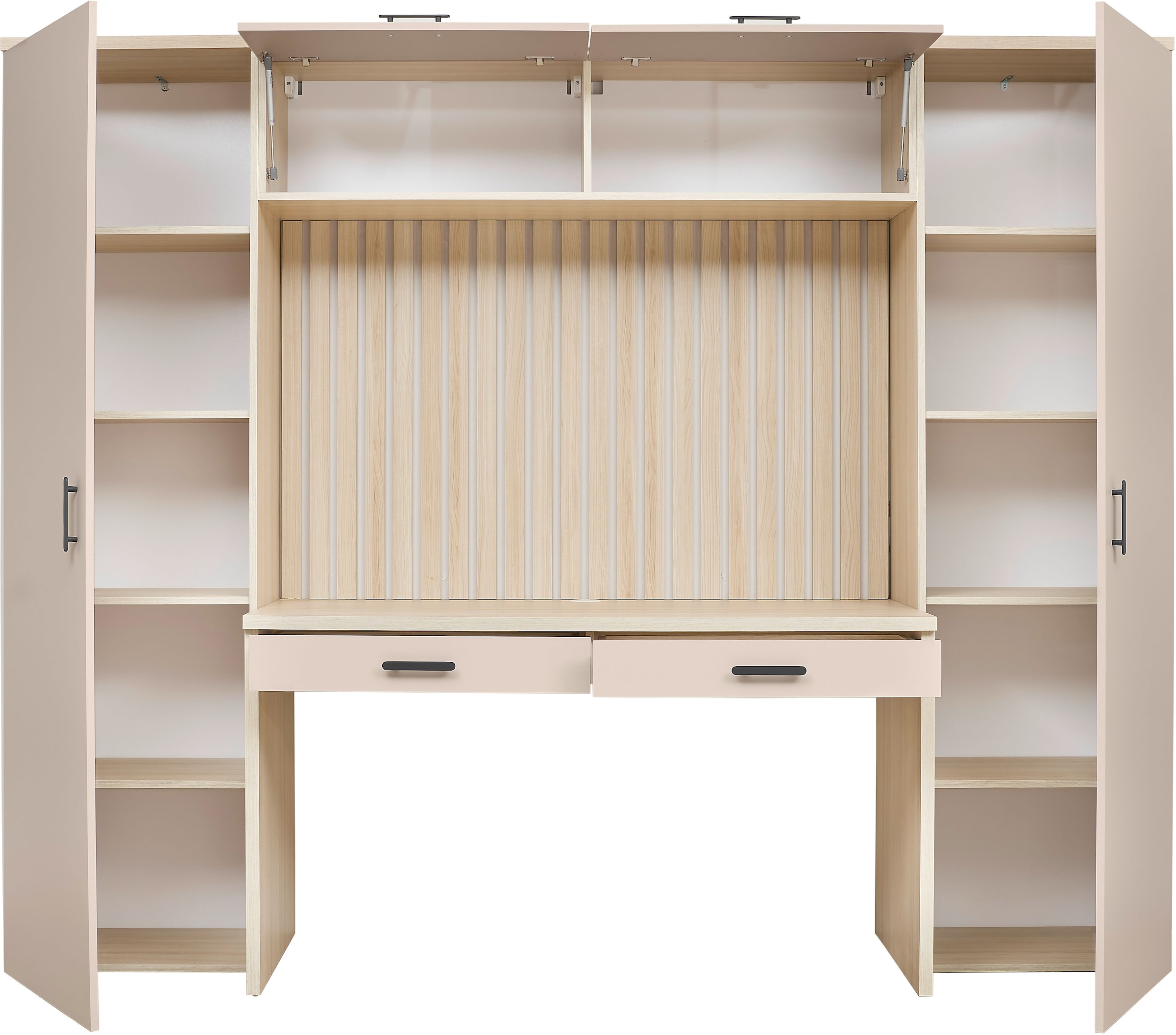 BEGA OFFICE Büromöbel-Set »Aragon Bürokombination B/H/T 250x200x60 cm« 4-tlg. Bürokombination, Melaminbeschichtung, Metallgriffe