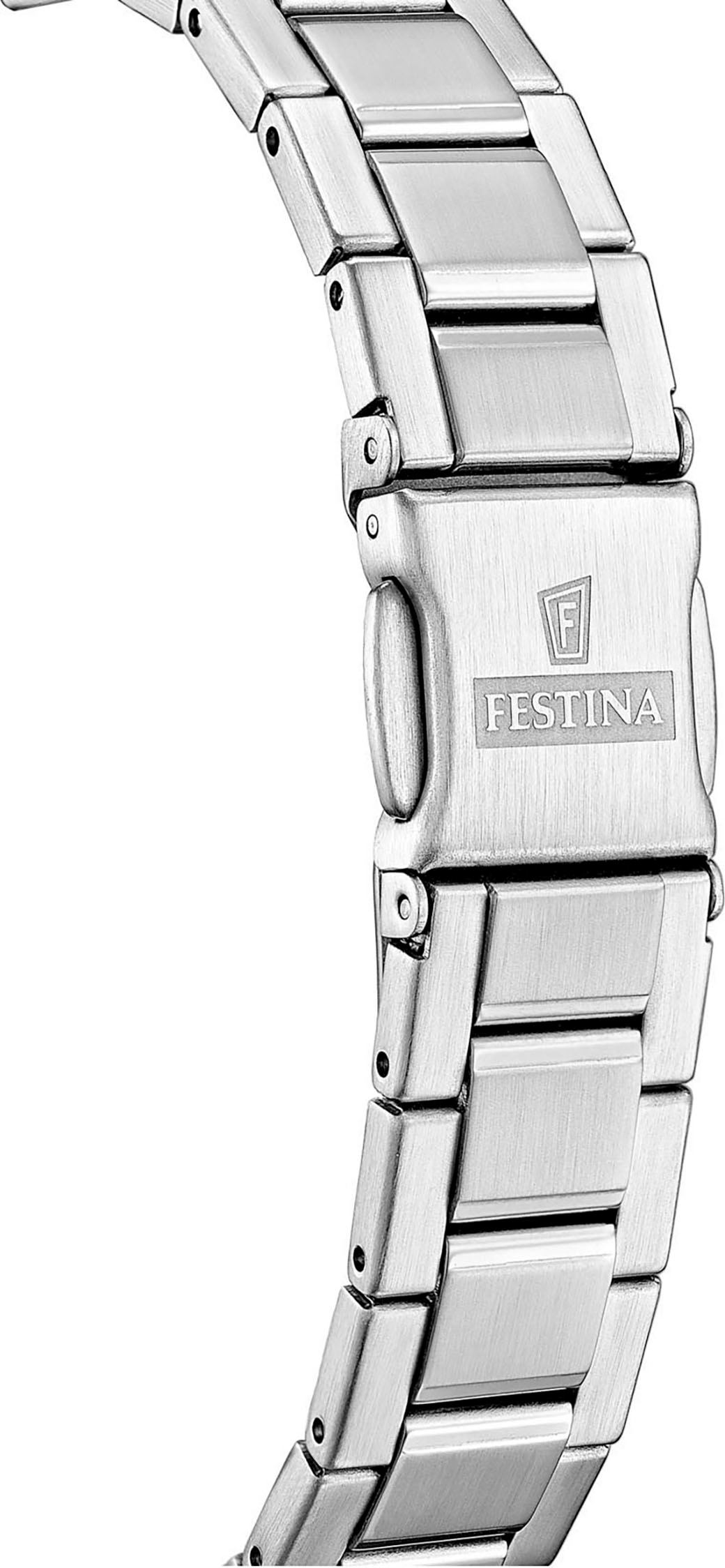Festina Quarzuhr »Mademoiselle« Armbanduhr, Damenuhr, Edelstahlarmband, analog, Tag, Zirkonia (synth.)