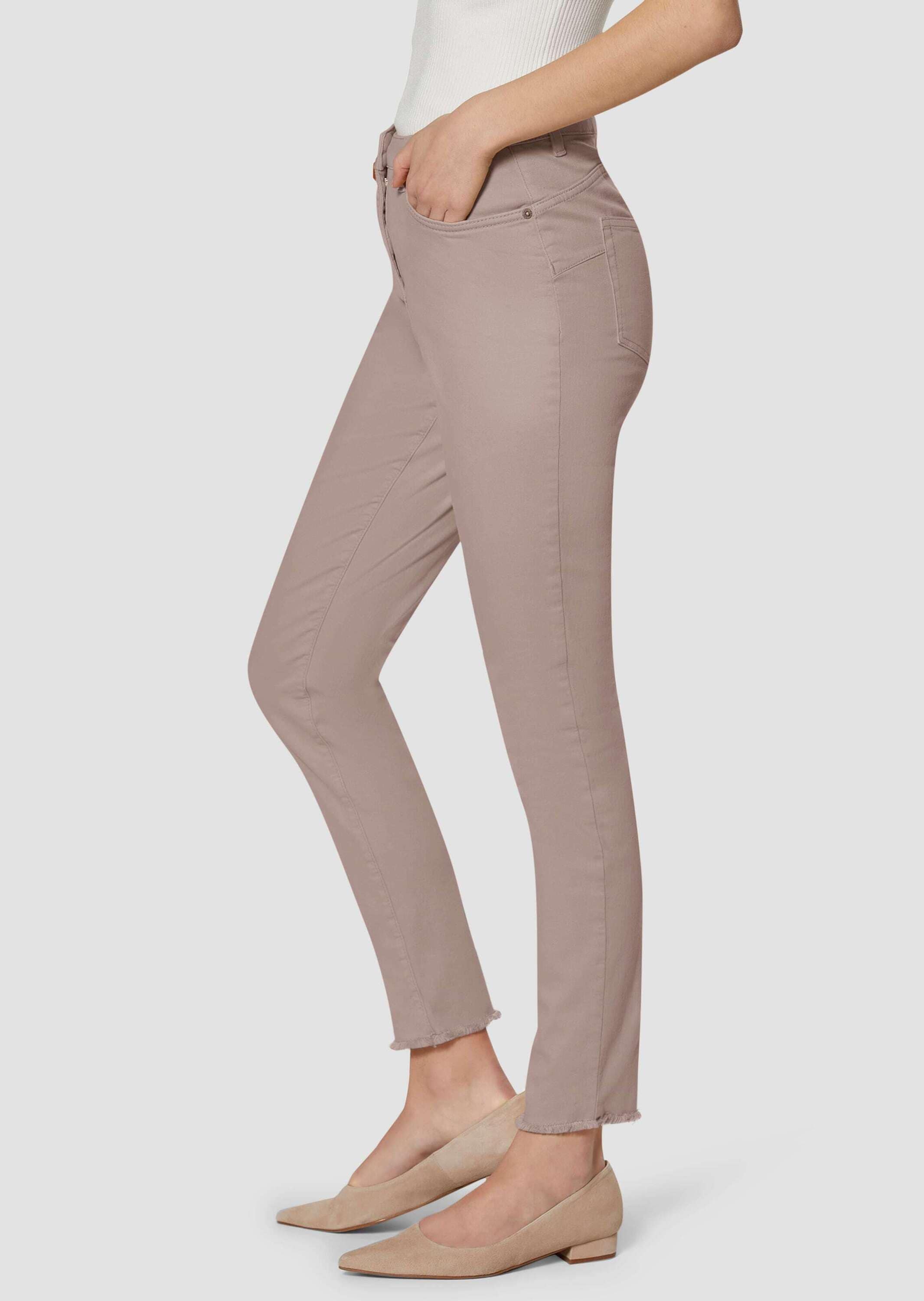 MADELEINE Regular-fit-Jeans »Jeans Mid Waist Skinny-Hose mit Fransen«