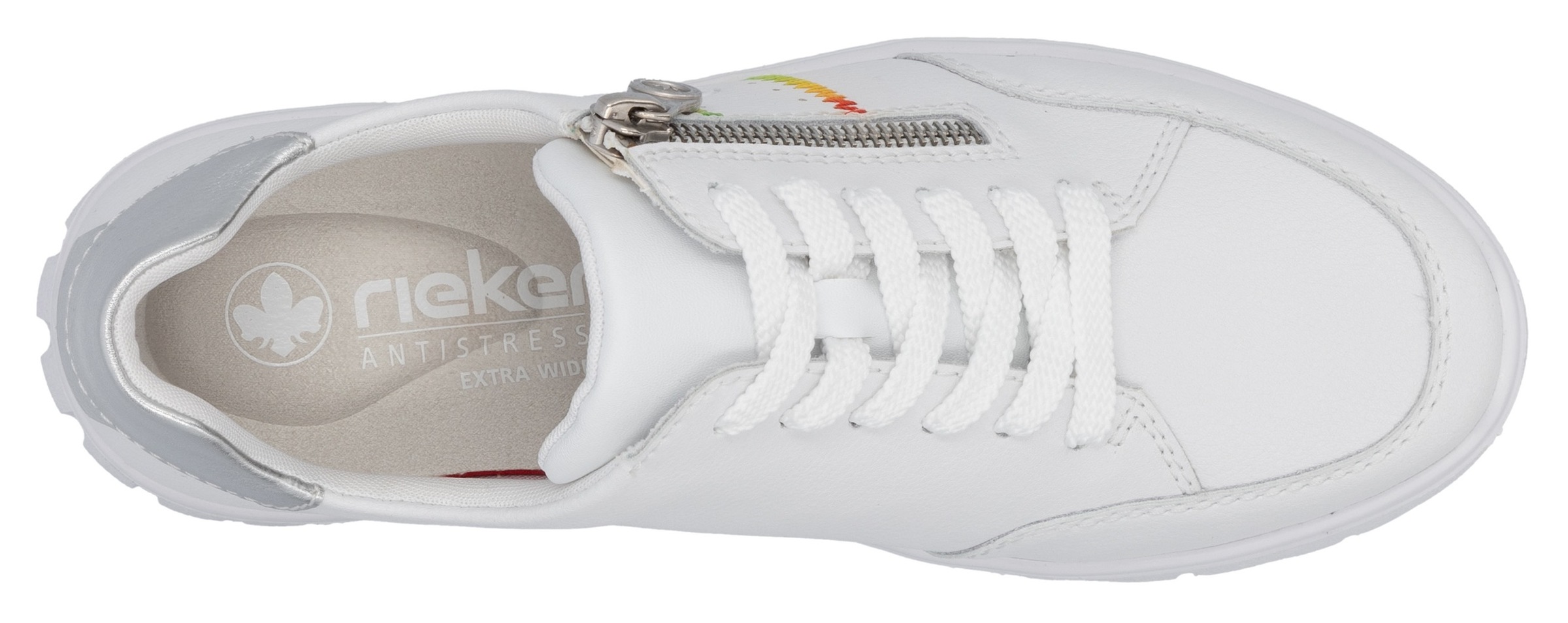 Rieker Sneaker, Schnürschuh, Halbschuh, Freizeitsneaker, seitlicher Reißverschluss