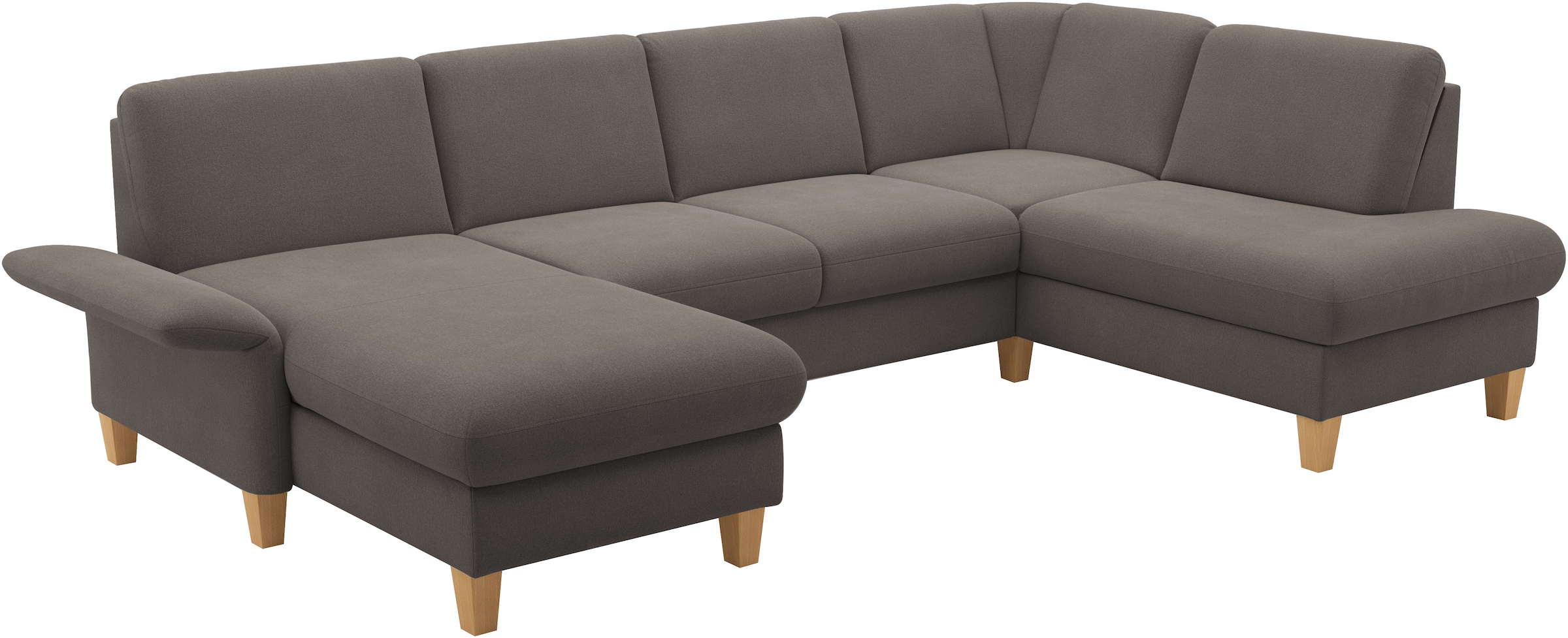 Home affaire Wohnlandschaft »Rochelle, U-Form«, optional mit Armteilverstellung, mit Bettfunktion & Bettkasten