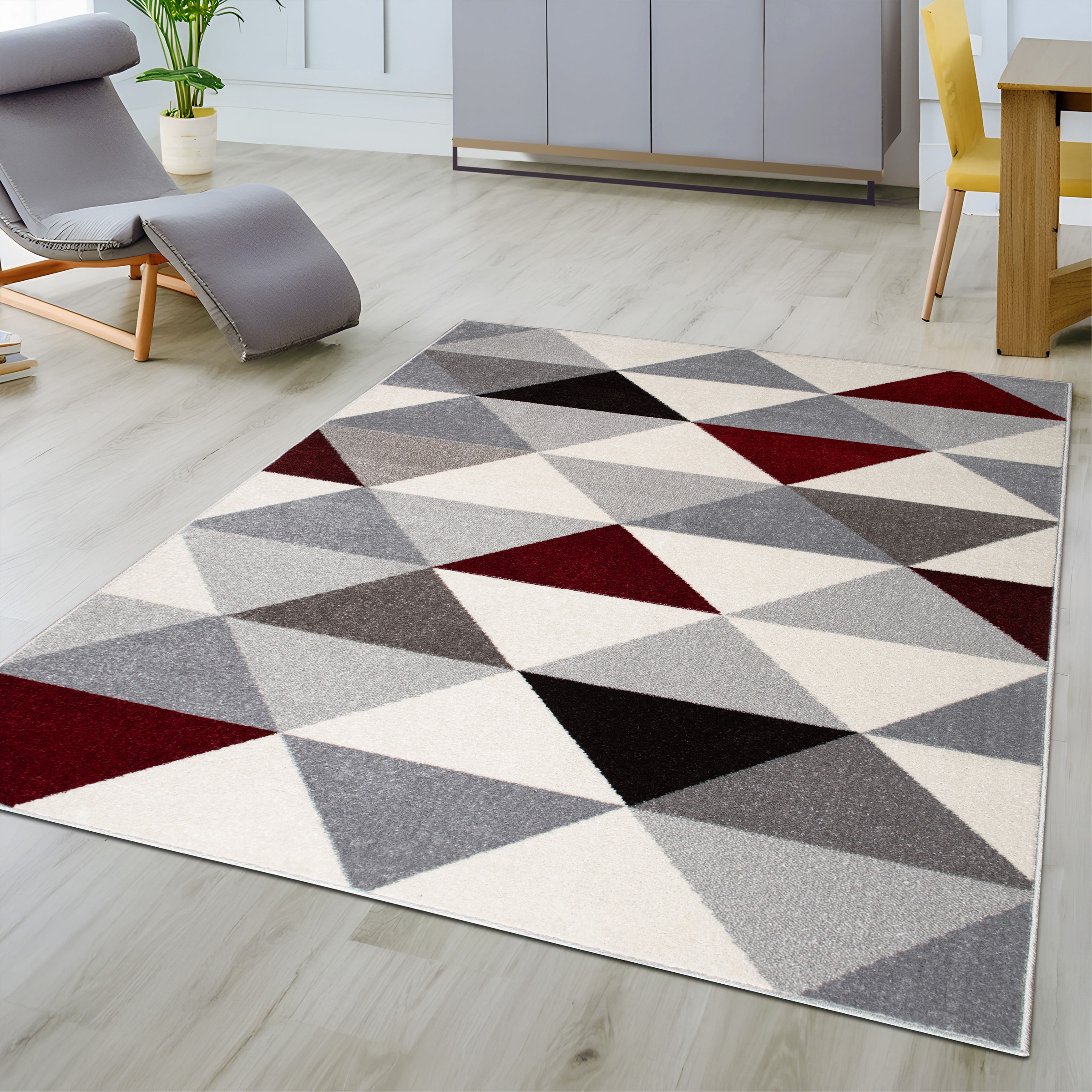 my home Teppich »Berlad Geo«, rechteckig, 9 mm Höhe, mit besonders weichem Flor, Kurzflor, modernes geometrisches Design