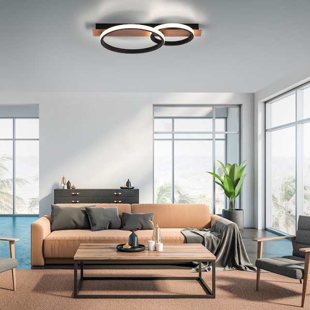 Home affaire LED Deckenleuchte »Molay«, 1 flammig-flammig, warmweißes  Licht, Deckenlampe Holz Dekor online kaufen | mit 3 Jahren XXL Garantie