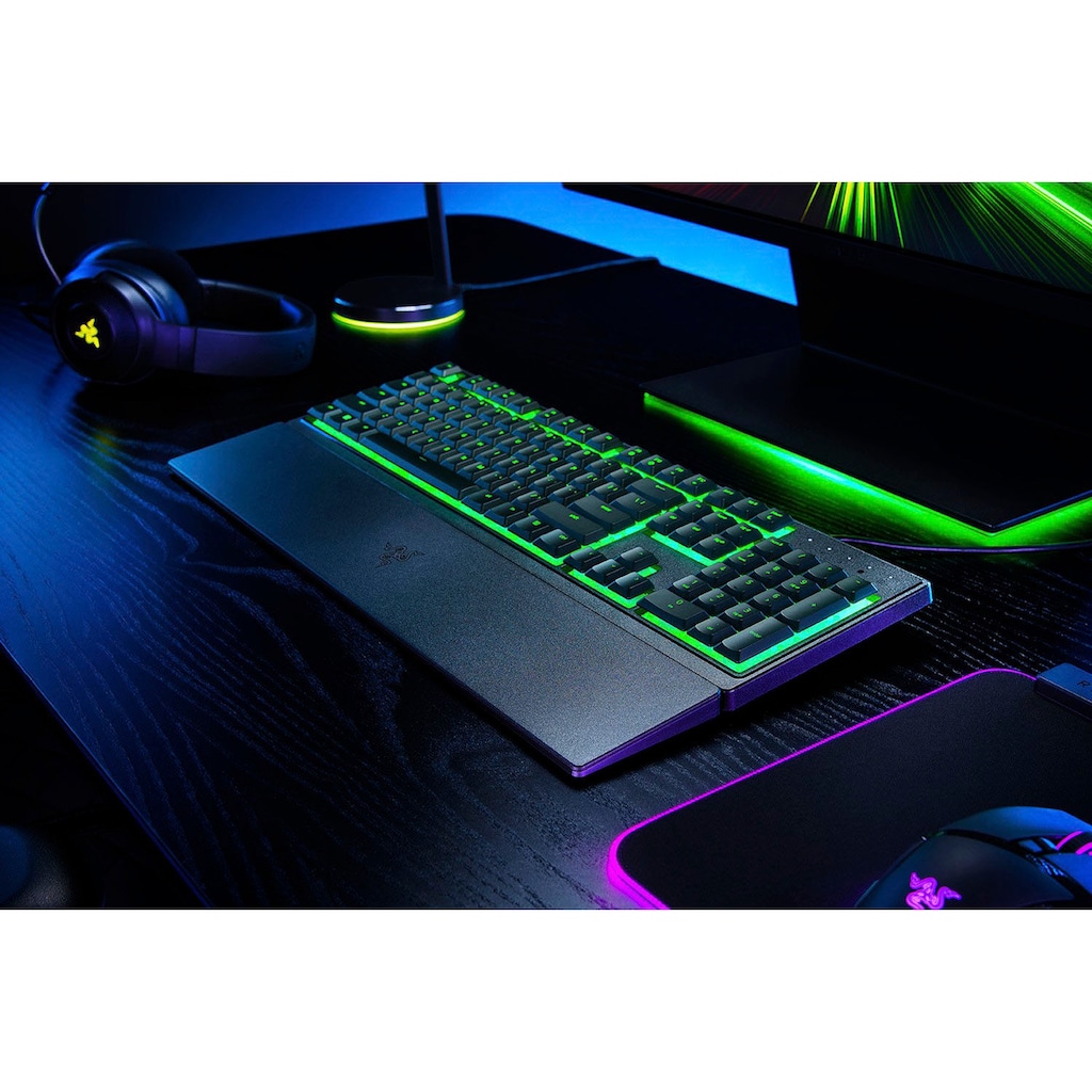 RAZER Gaming-Tastatur »Ornata V3 X«, (Handgelenkauflage-USB-Anschluss-UV-Schutzbeschichtung-Ziffernblock-ergonomische Form)