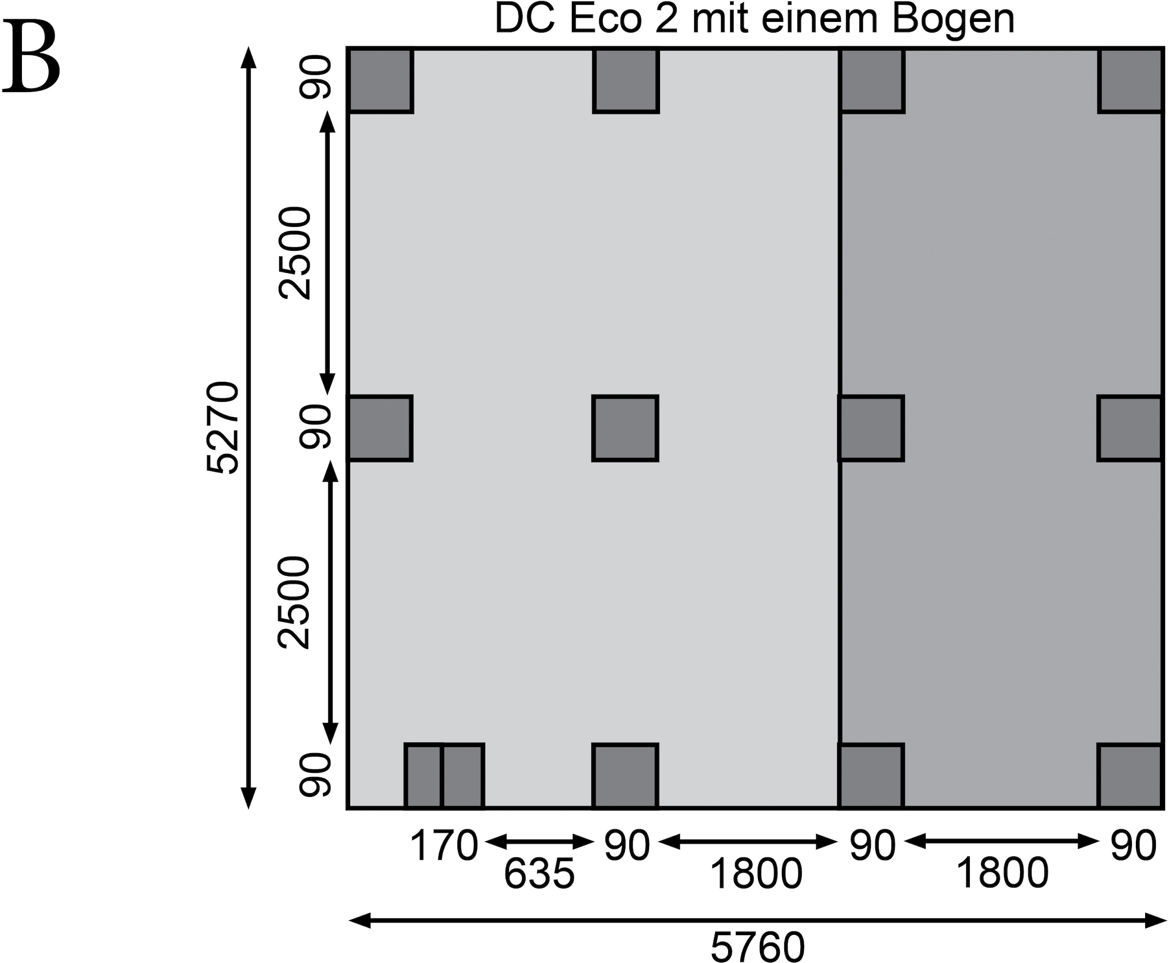 Karibu Doppelcarport »»ECO 2 SET« Variante B, AKTION kdi« Massivholz 509 cm KDI mit integriertem Abstellraum groß, 1 Rückwand