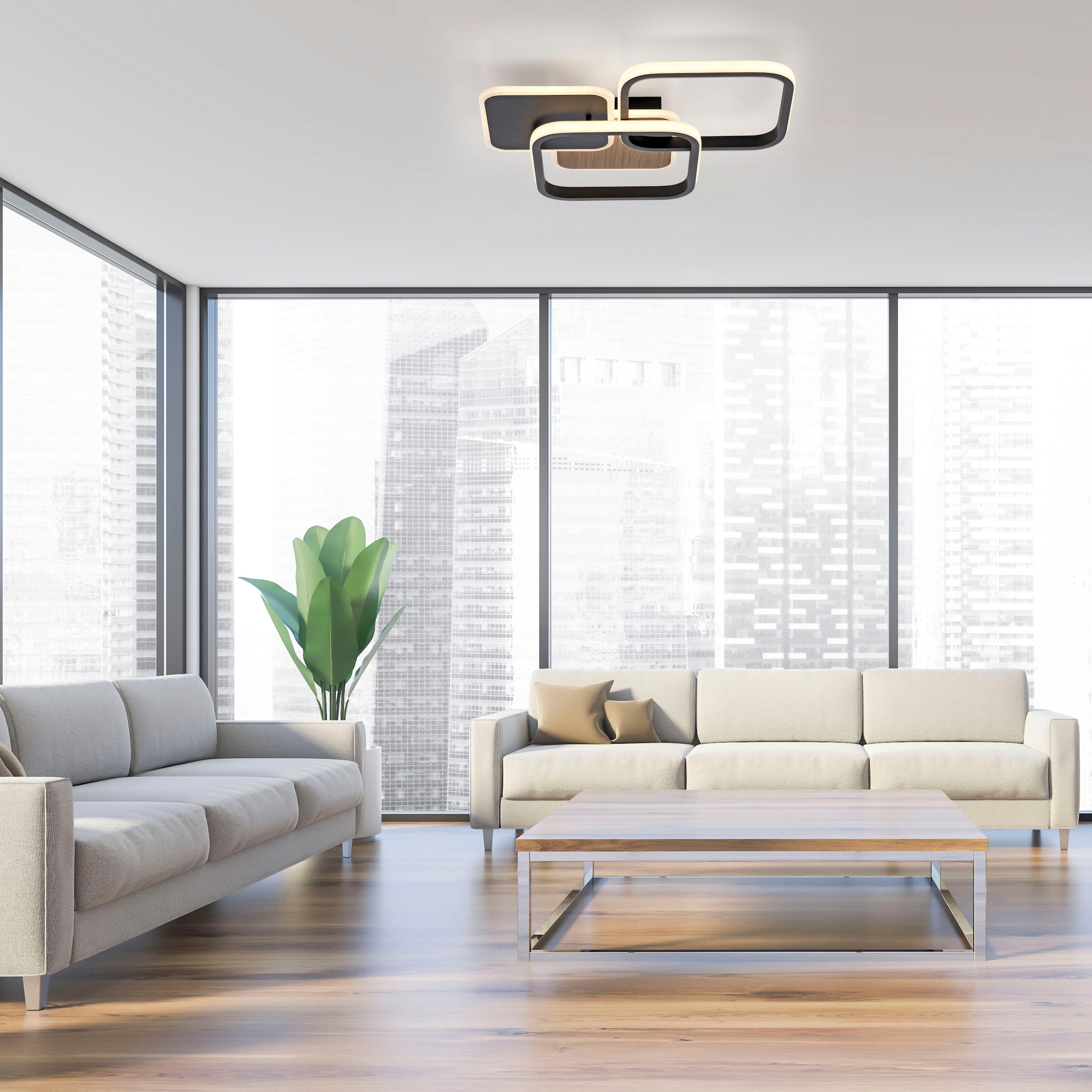 JUST LIGHT Deckenleuchte »SEVENT« LED-Board 1 Stk. Warmweiß LED