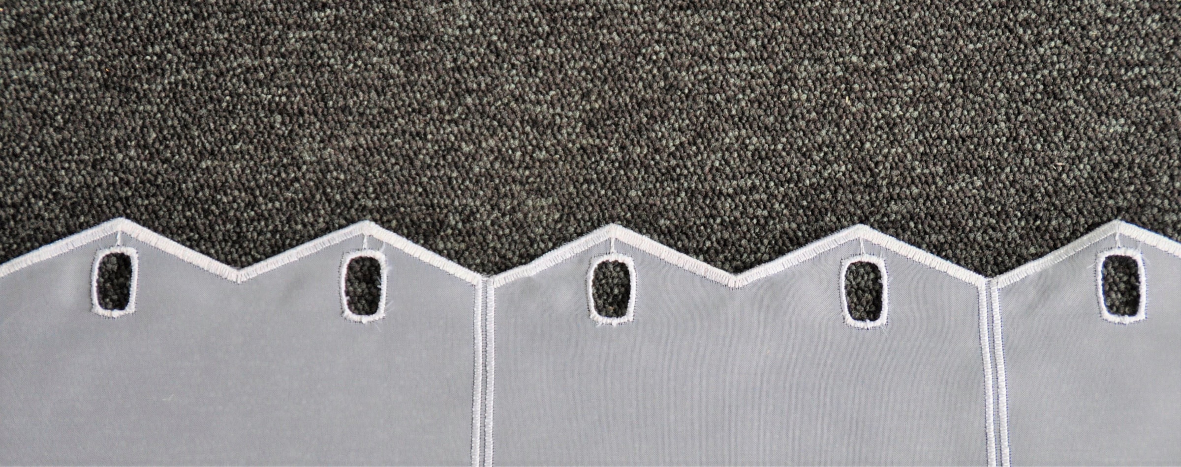 Stickereien Plauen Scheibengardine »Häuser« Stangendurchzug 1 Stk. tlg.