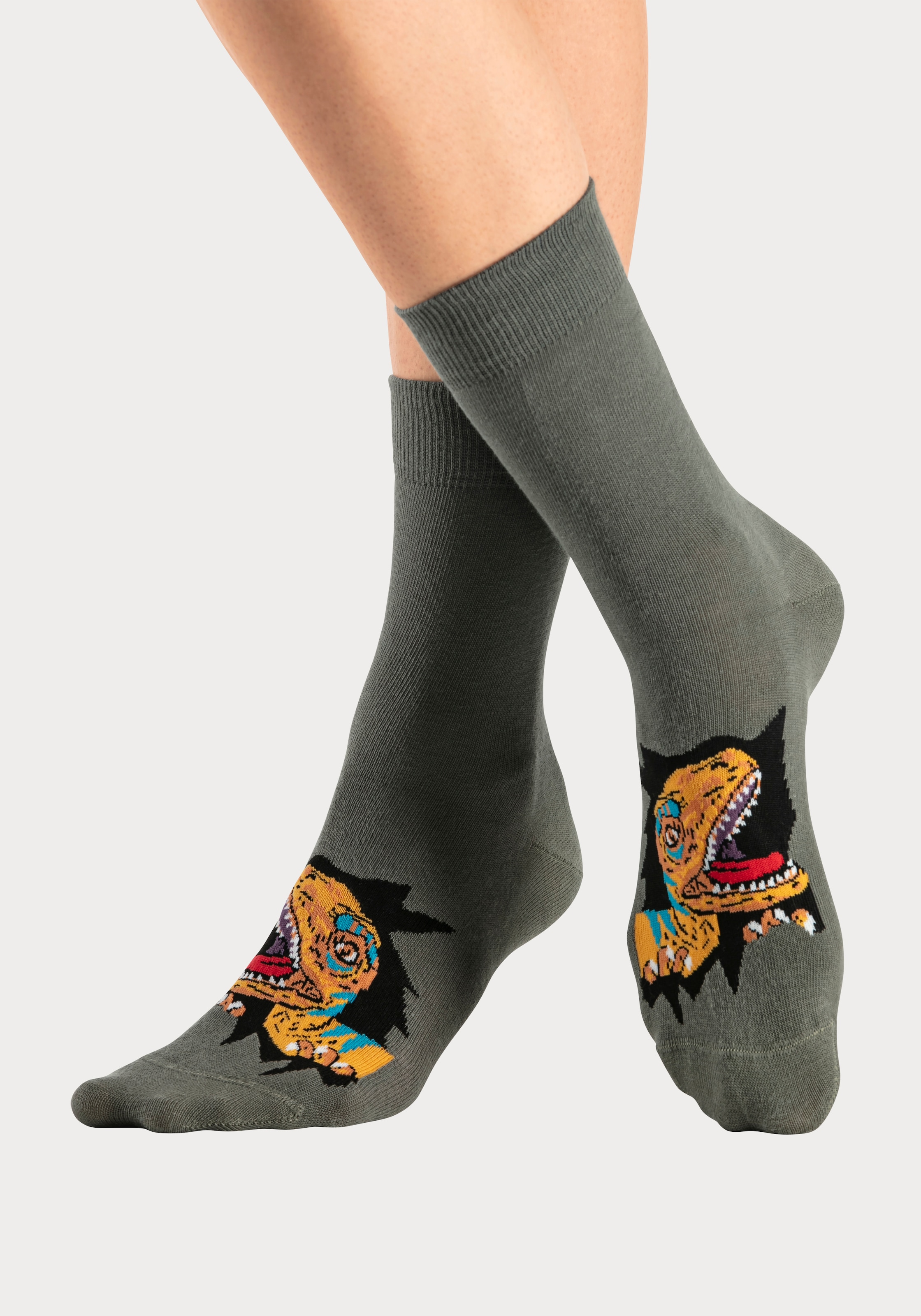 H.I.S Socken, (Packung, 5 Paar), mit Dinosauriermotiven