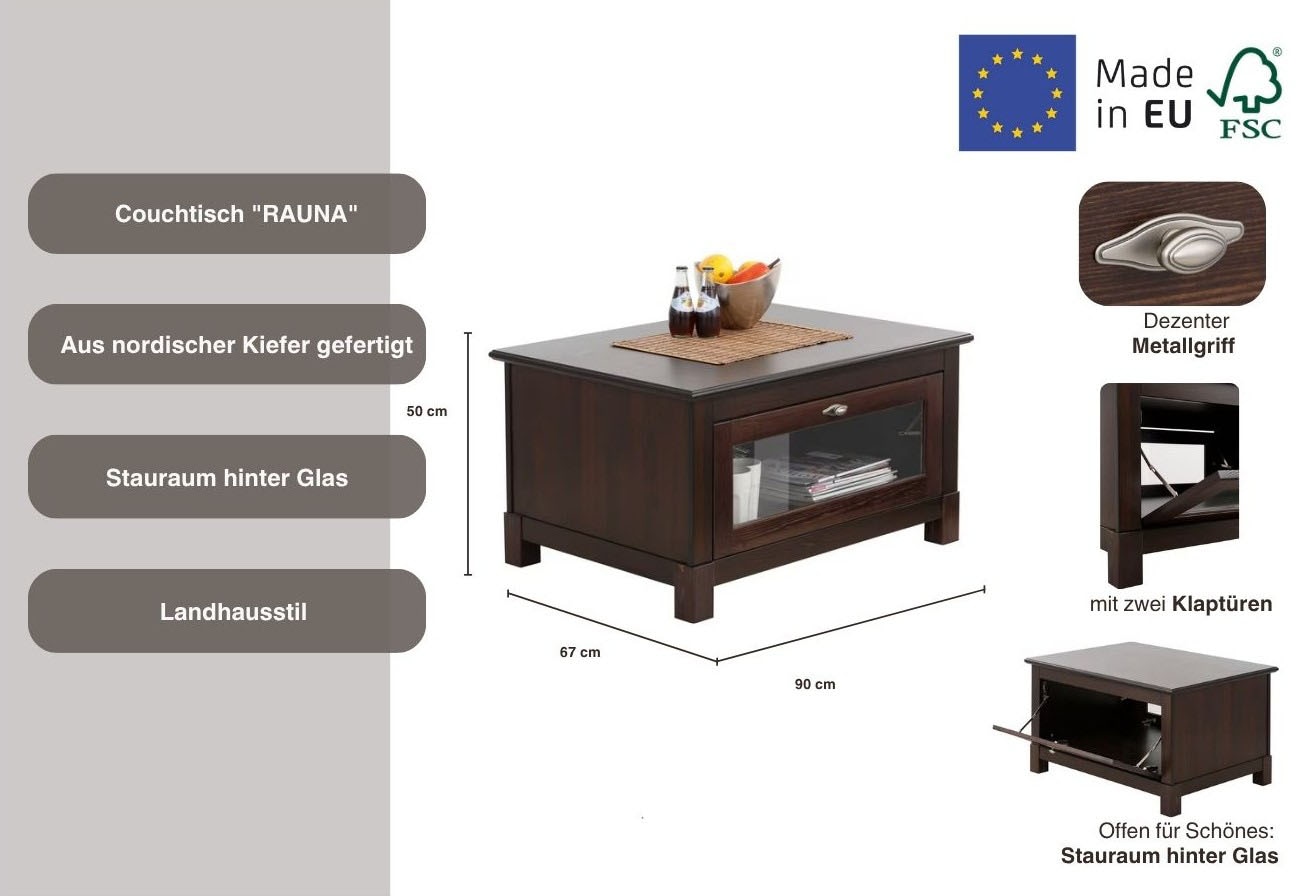 Home affaire Couchtisch »Rauna«, Breite 90 cm.