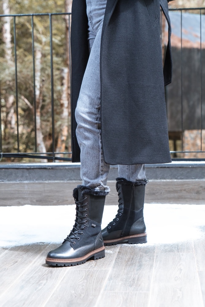 Remonte Schnürstiefel »FIBER GRIP«, Schnürboots, Winterboots, Profilsohle, wasserabweisende TEX-Membran