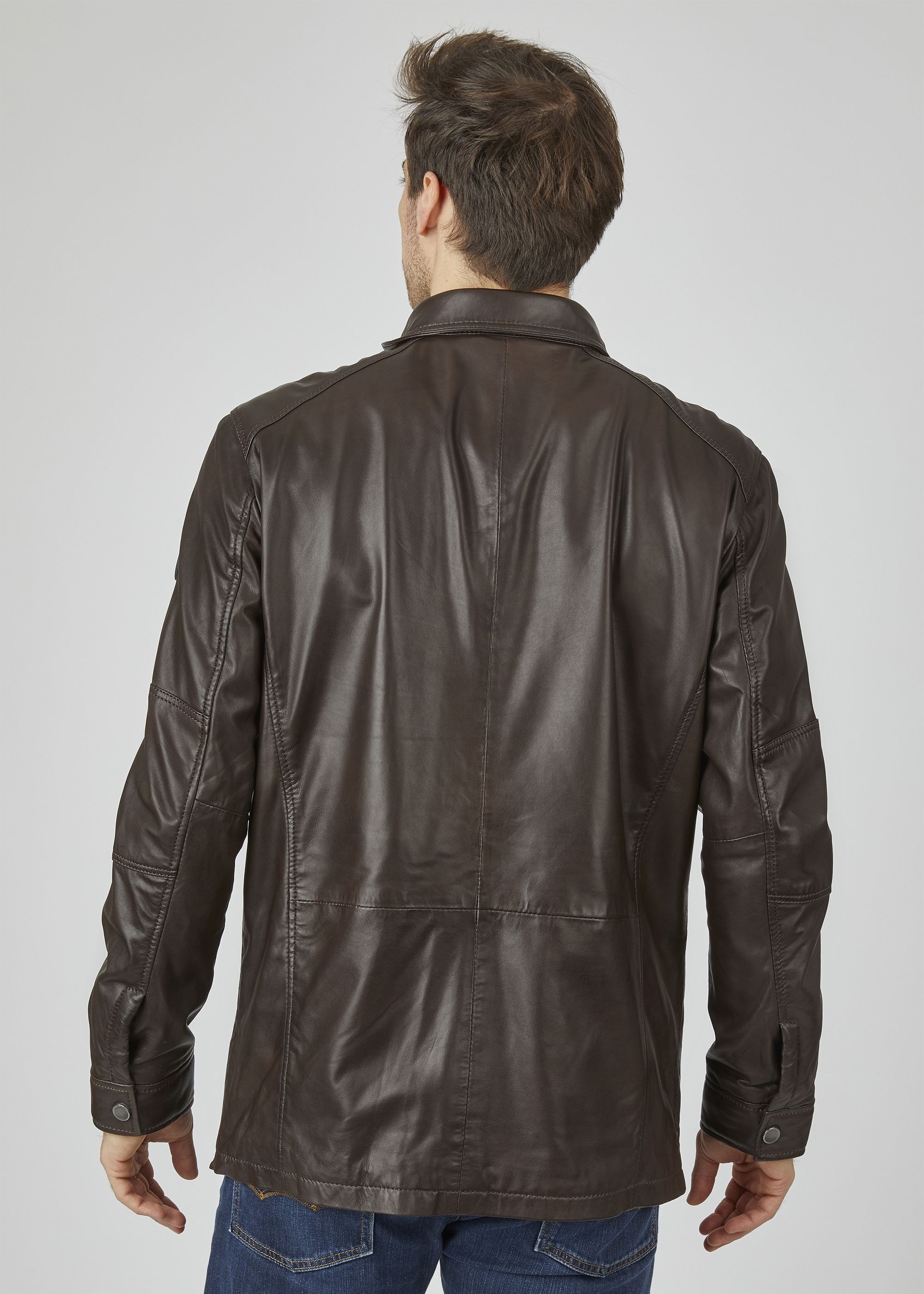 bugatti Lederjacke »BUDAVID« ohne Kapuze mit Pattentaschen und Abdeckleiste