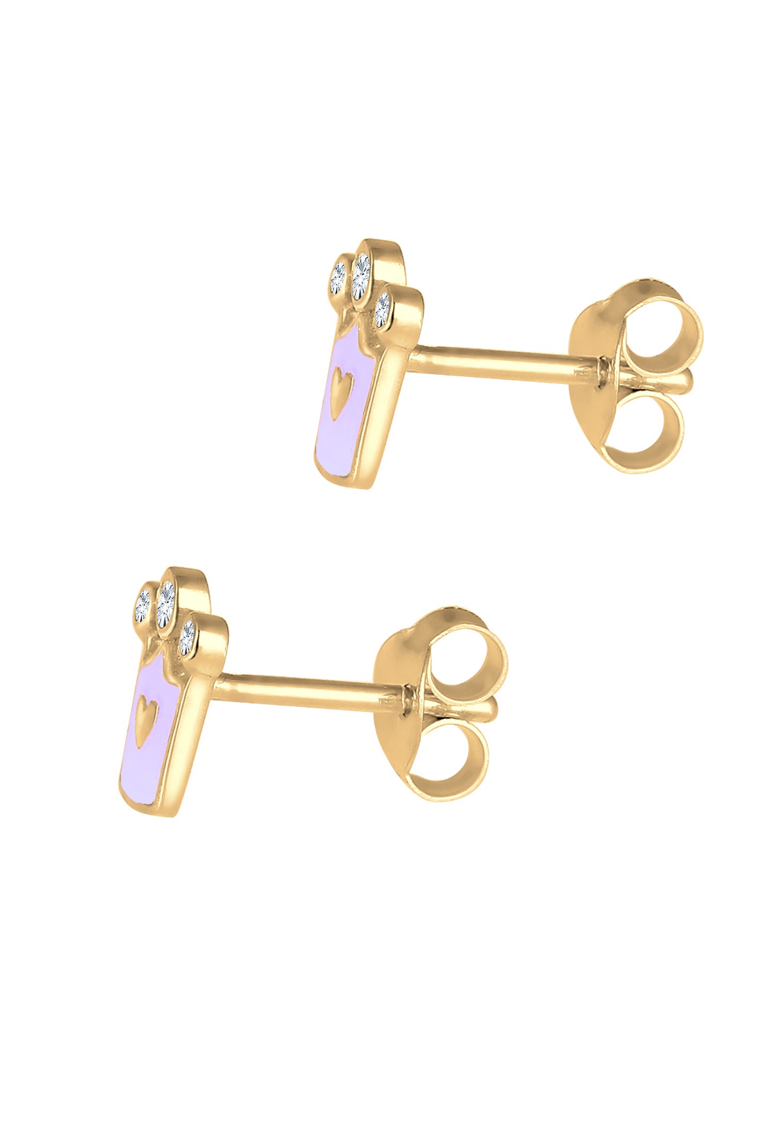 Elli Paar Ohrstecker »Ohrringe Ohrstecker Krone Glas Kristalle Emaille 925 Sterling Silber«