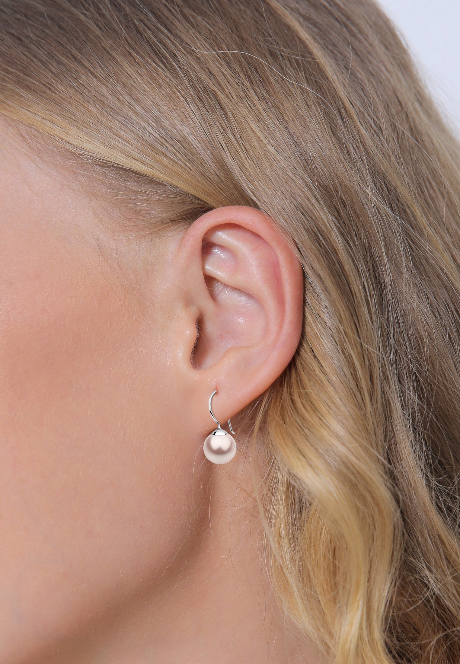 Nenalina Paar Ohrhänger »Ohrringe Hänger Basic Synthetische Perle 925 Silber«