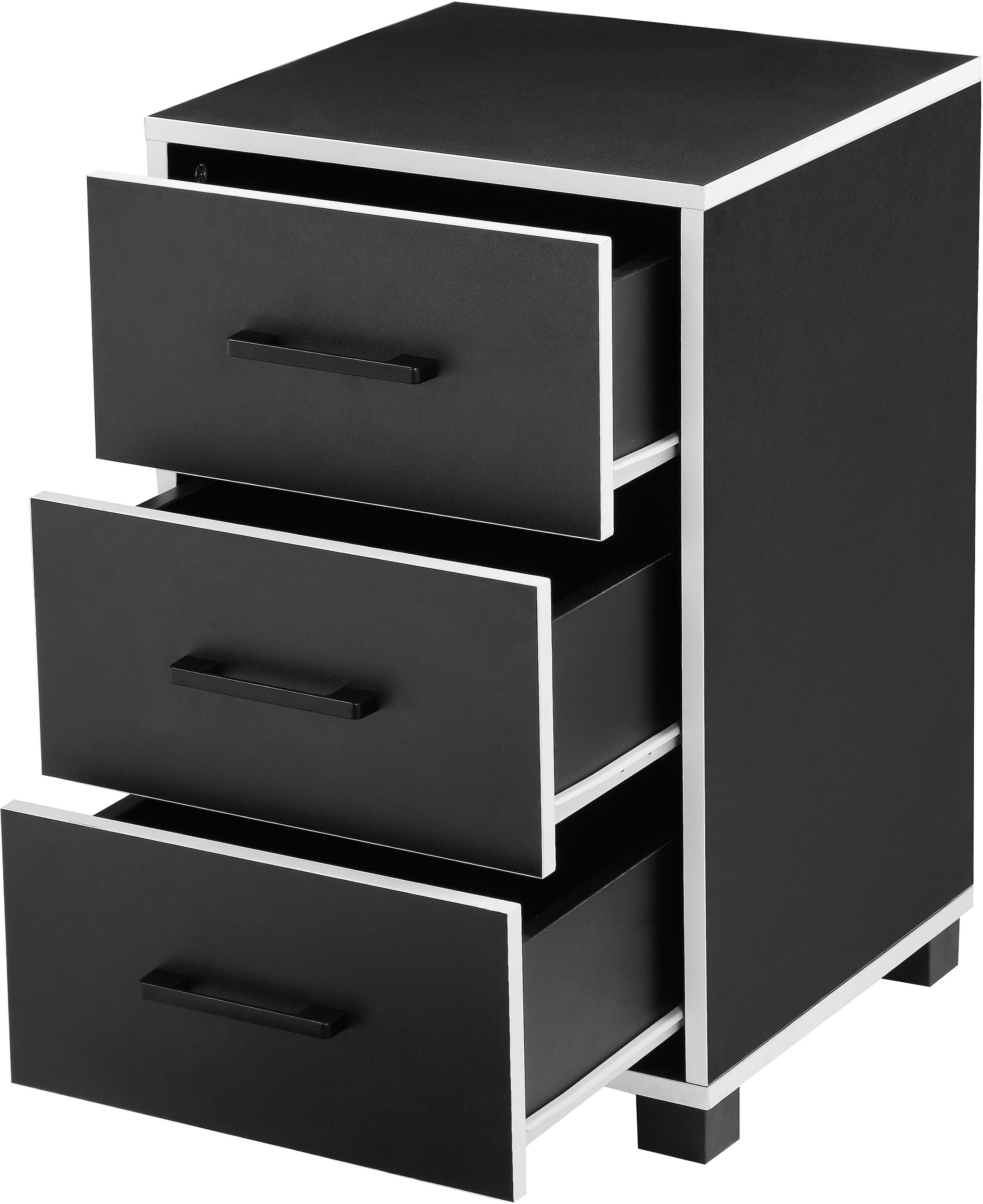 Places of Style Container »Moid, Bürocontainer, Schreibtischcontainer,«, 3 Schubladen, Metallgriffe, 40x64 cm