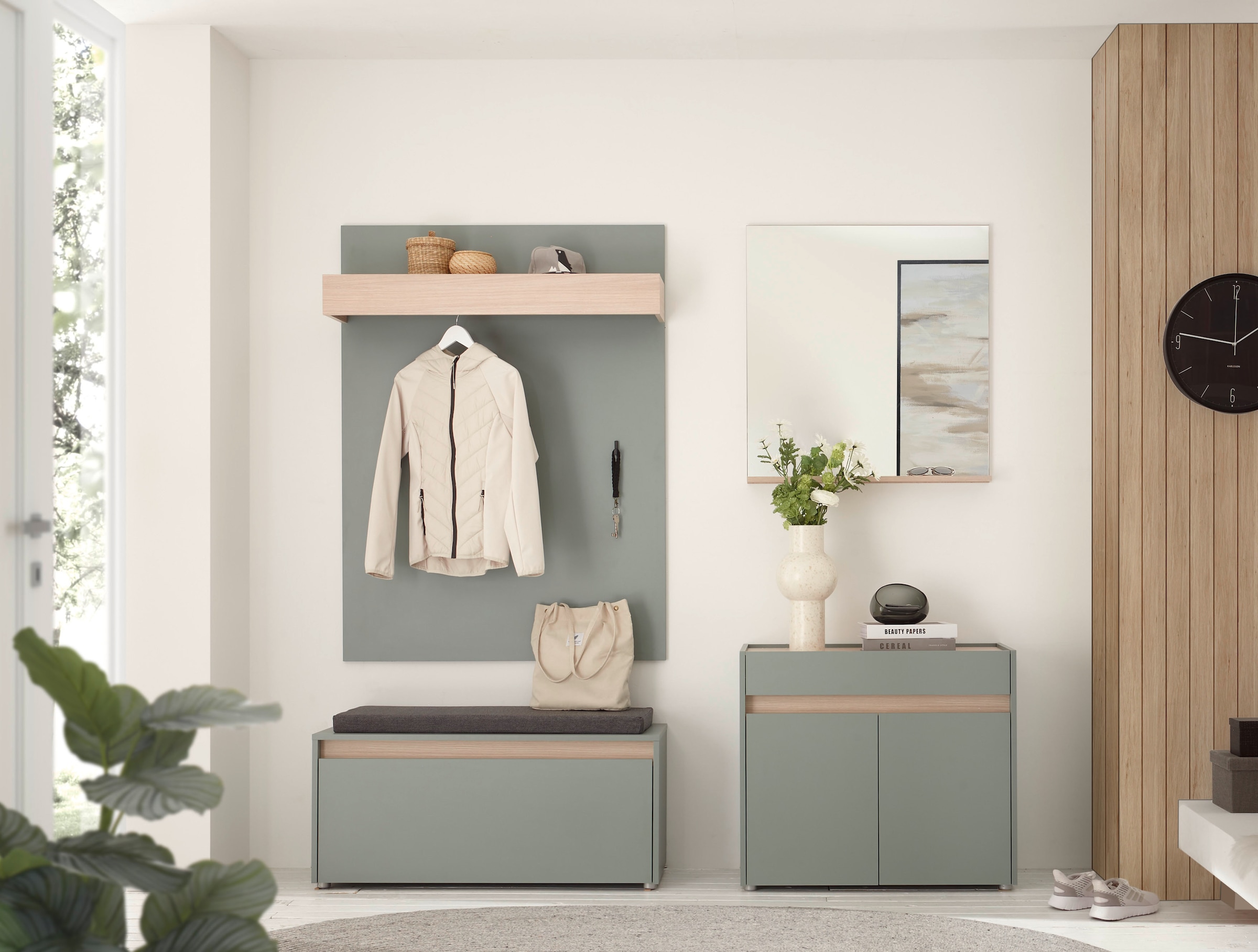 INOSIGN Garderobenspiegel »Giron/City, Spiegel in drei Farben, modernes Design«, universell einsetzbar, mit Ablagefläche, eckig, 75 cm breit