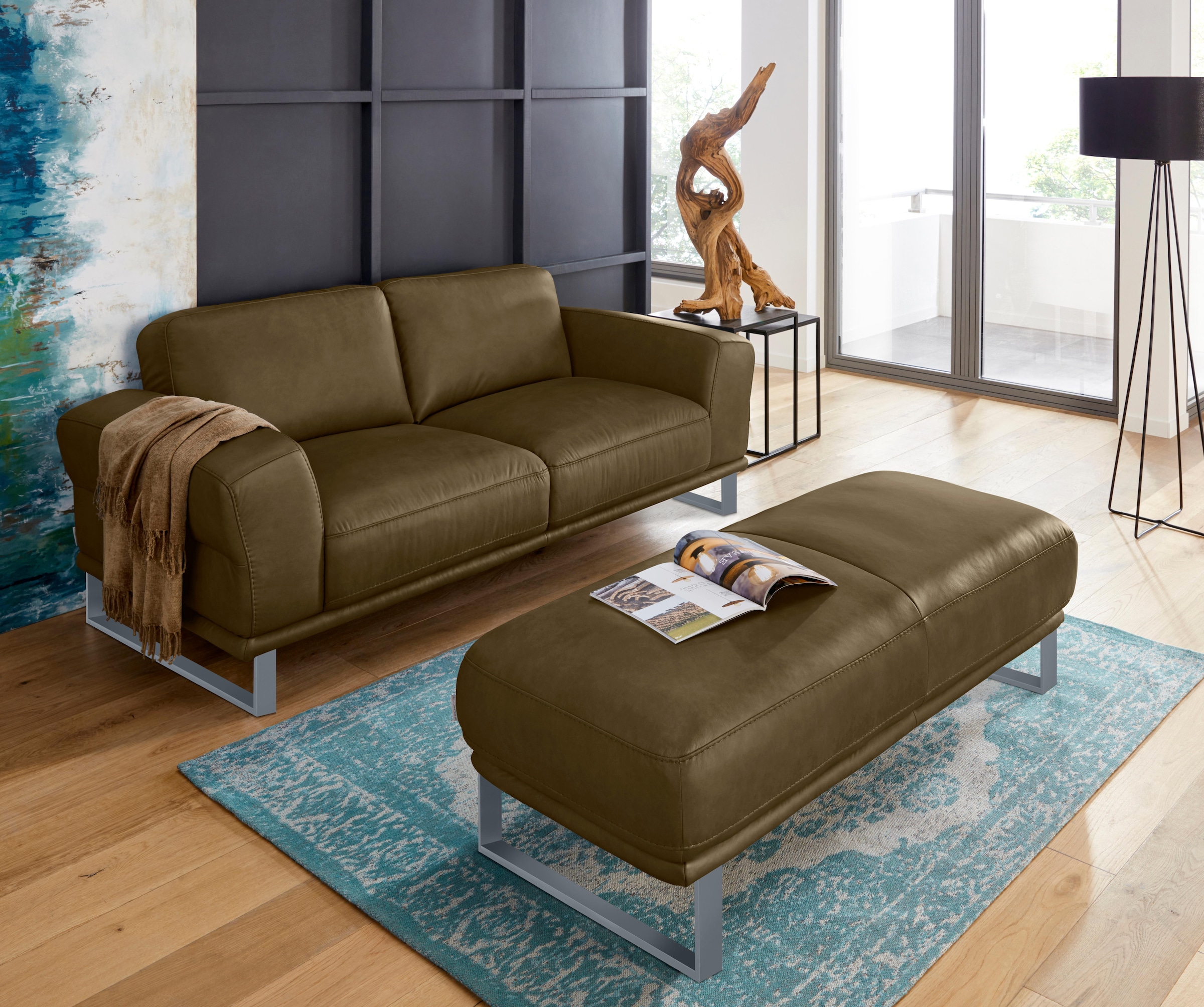 W.SCHILLIG 2-Sitzer »montanaa«, mit Metallkufen in Silber matt, Breite 192 cm