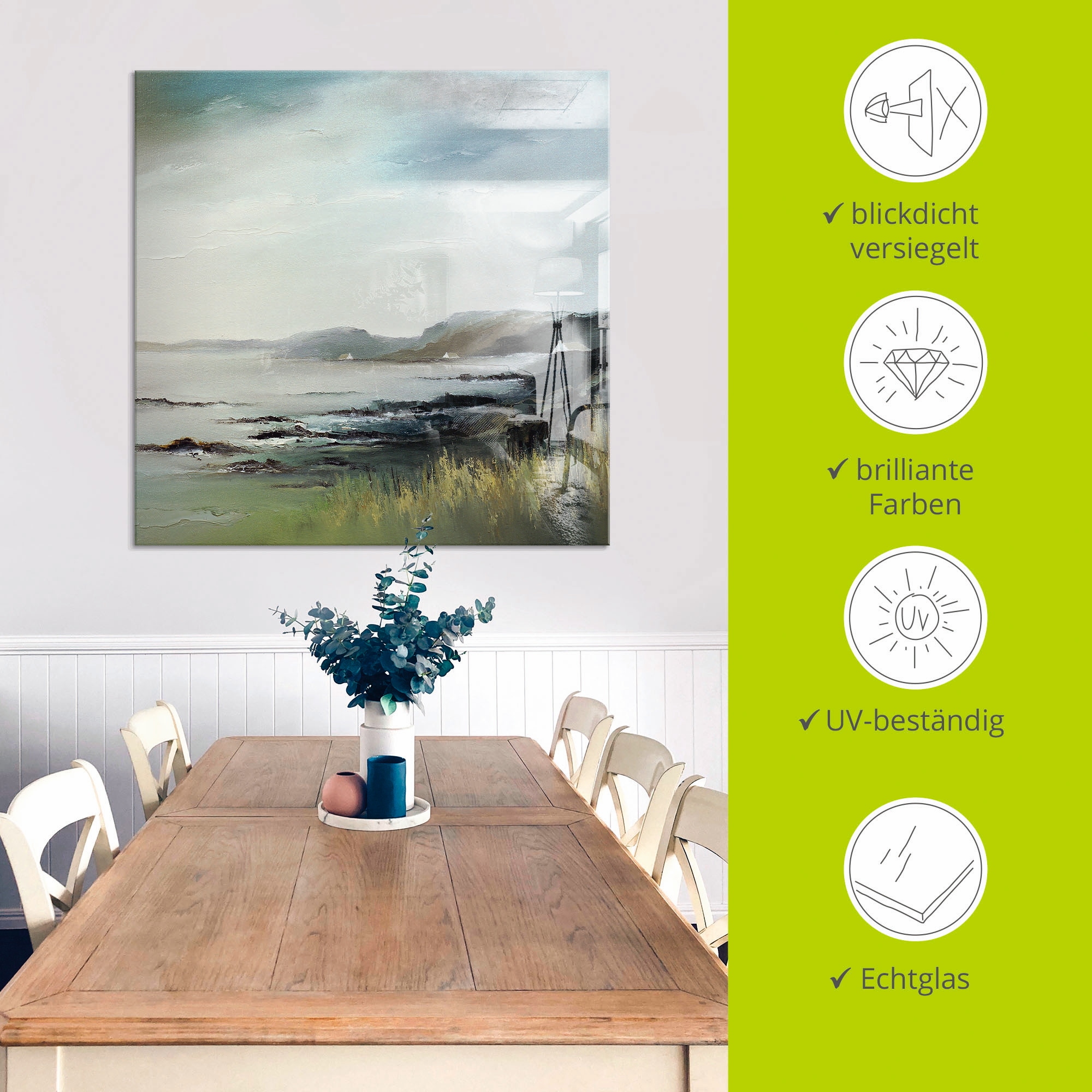 Artland Glasbild »See« Küste 1 Stk. tlg. in verschiedenen Größen